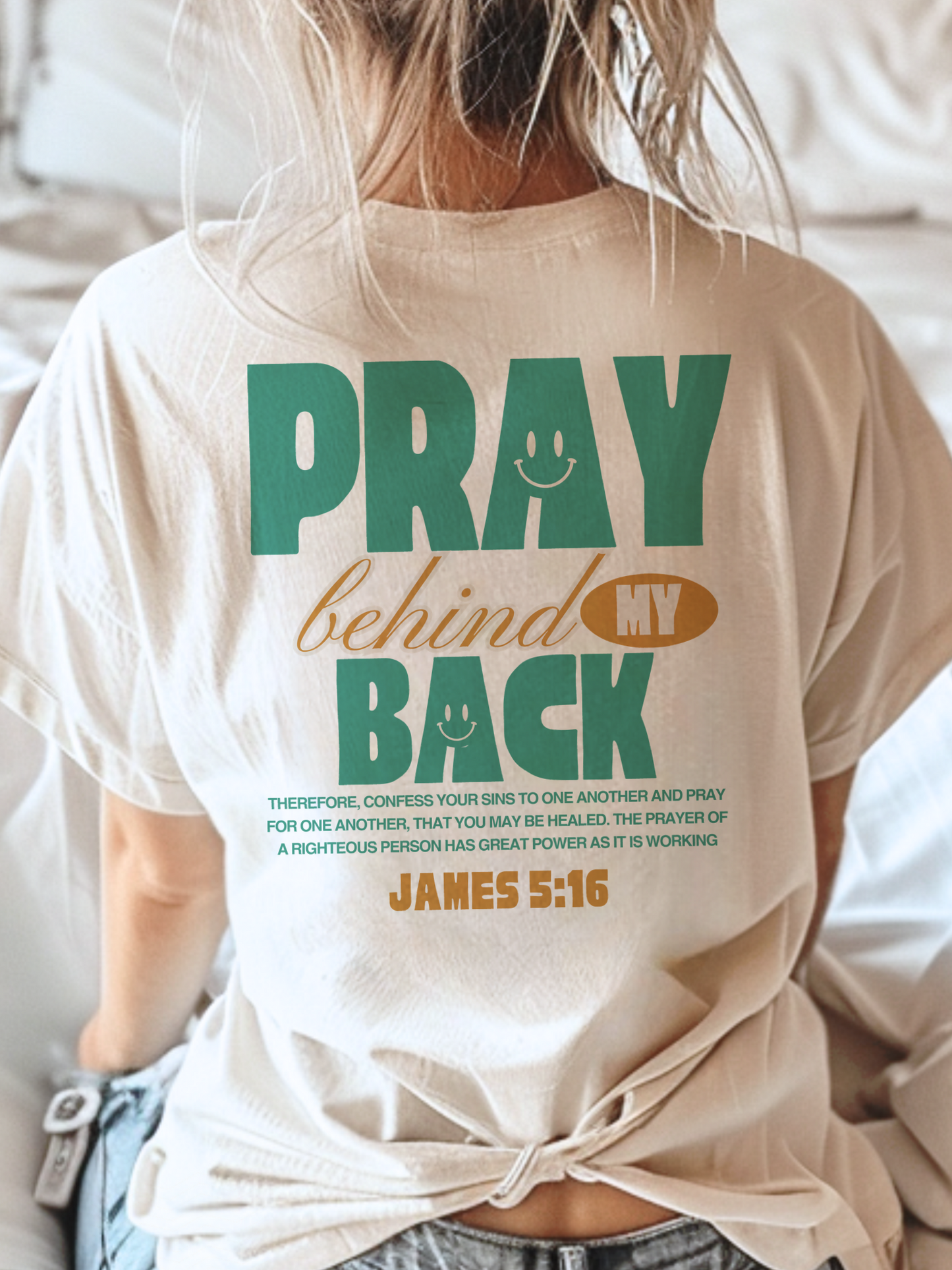 Pray behind my back front and back T-Shirt | Faith Shirt | Bible Verse Tee | Jesus Shirt | Religious Graphic Tee | Christian Gift | Inspirational Shirt | Spiritual T-Shirt | God Is Good Tee | Scripture Shirt | Christian Apparel