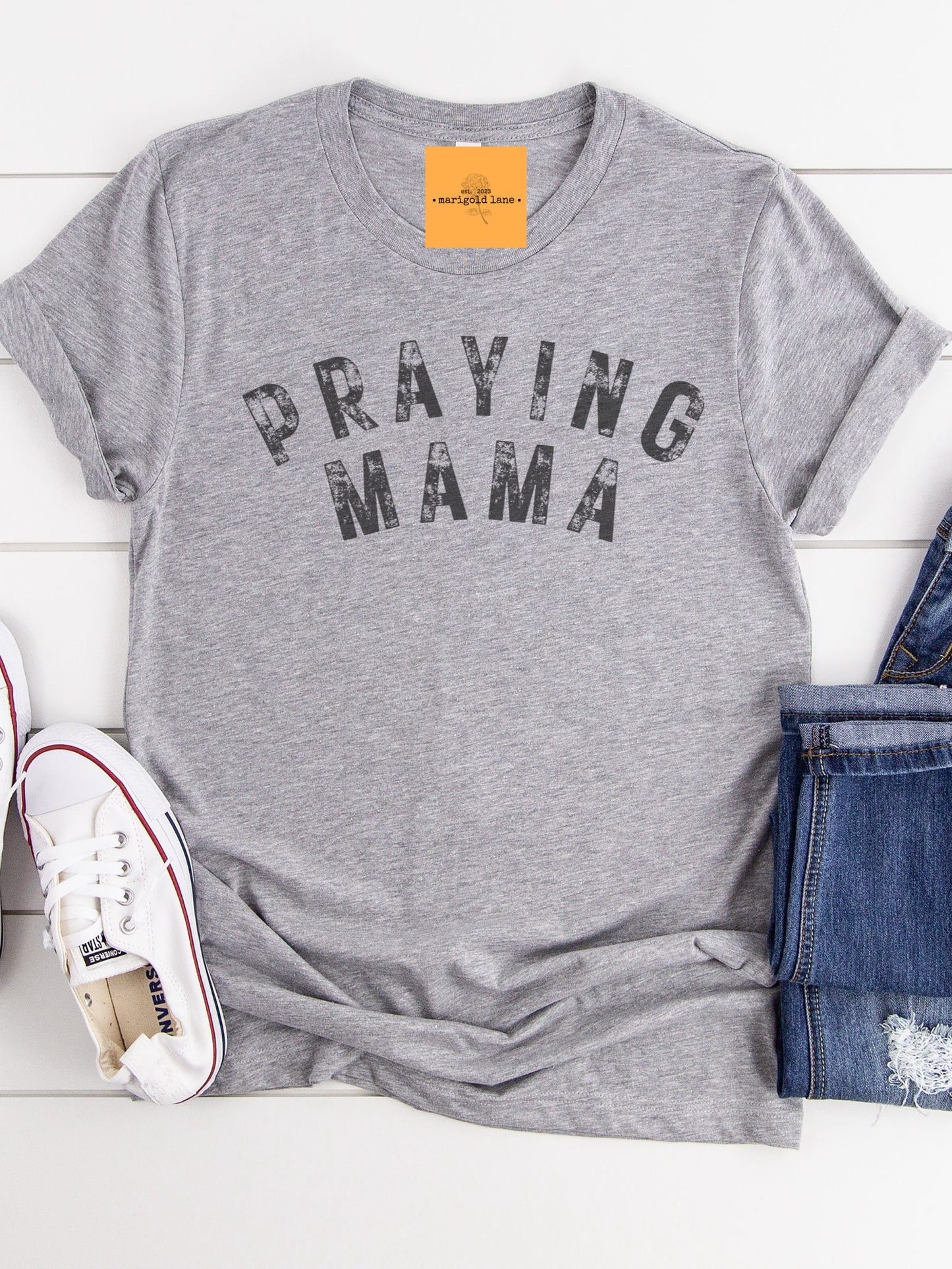 Praying Mama religious aesthetic tshirt, mama checkered tshirt multiple color options, cute christian mama t-shirts, cute mom tshirt.