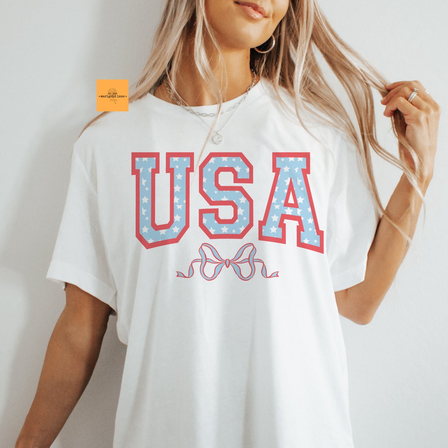 Coquette 4th of July aesthetic tshirt, mama checkered tshirt multiple color options, USA Memorial Day t-shirts, cute mom tshirt.