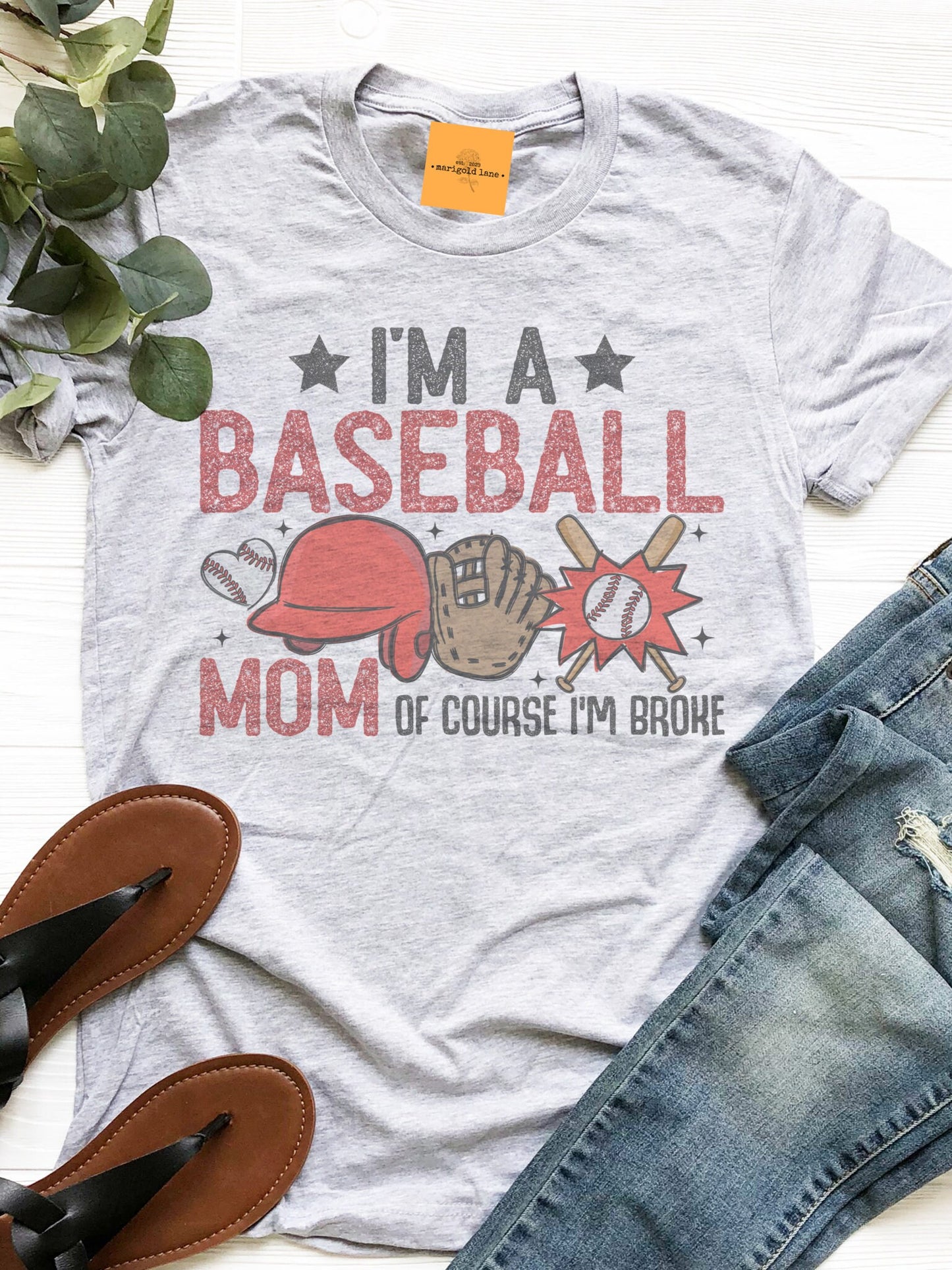 Baseball Mom of course I’m broke mascot tshirt, baseball tshirt, baseball mom tshirt, cute game day tshirt, mascot tshirt heather ash tshirt