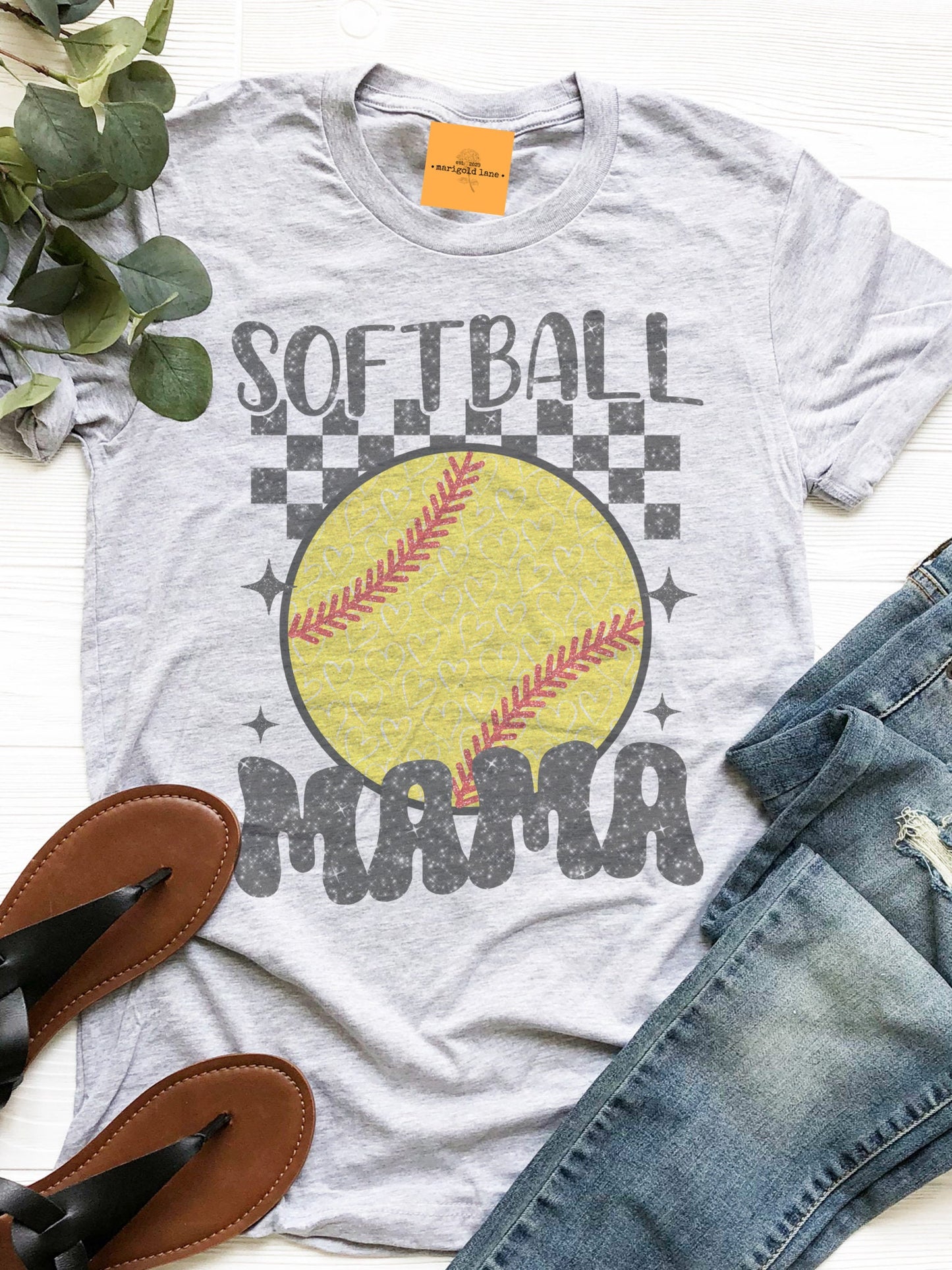 Softball Mama mascot tshirt, softball tshirt, softball mom tshirt, cute game day tshirt, mascot tshirt heather ash tshirt