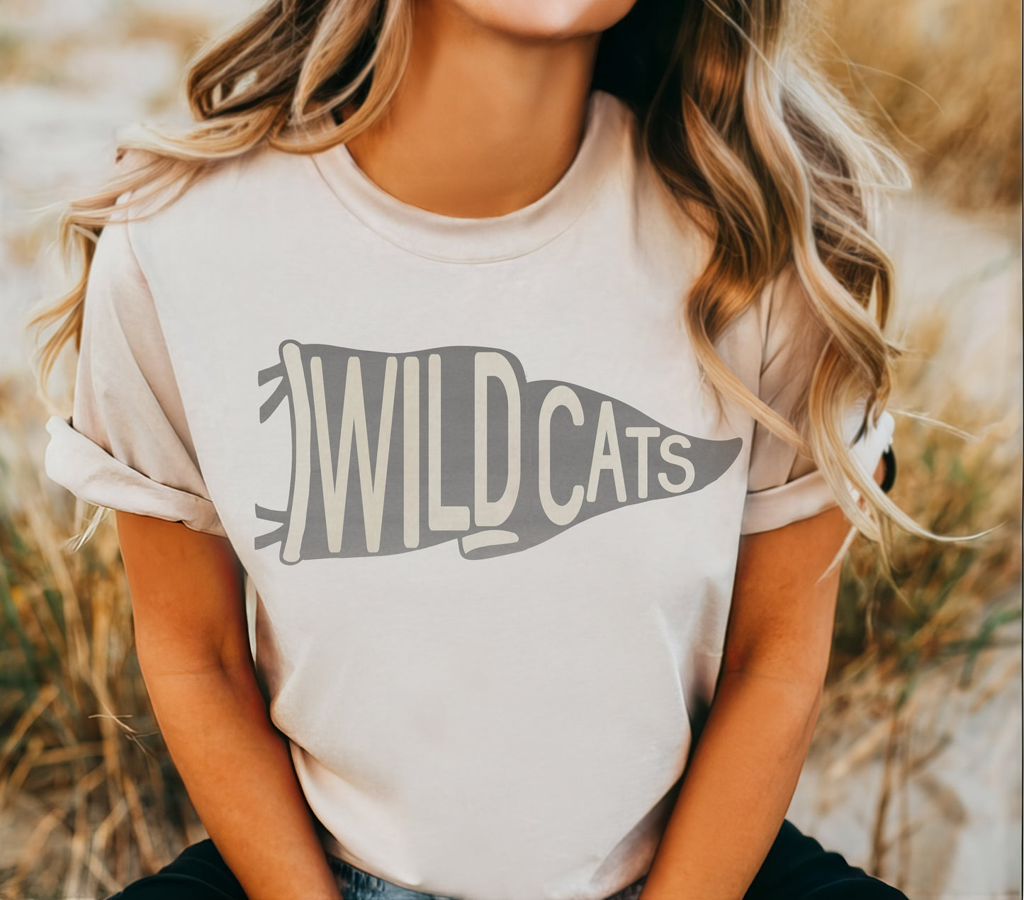 Wildcats pennant mascot, Mascot game day football tshirt, football mom tshirt, cute game day tshirt, mascot unisex tshirt
