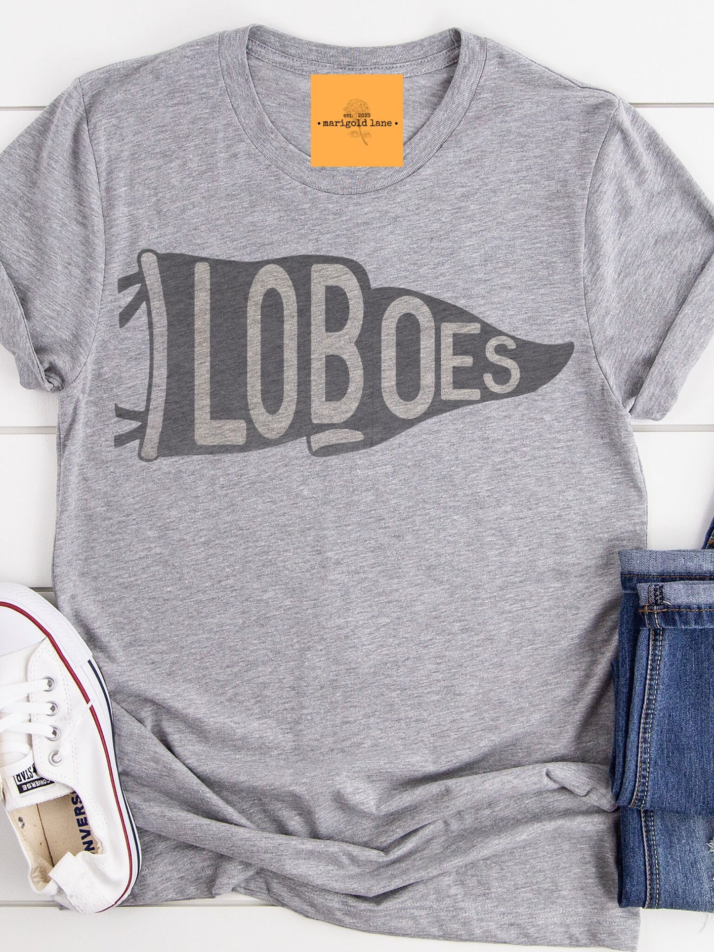Loboes pennant mascot, Loboes game day football tshirt, football mom tshirt, cute game day tshirt, mascot unisex tshirt