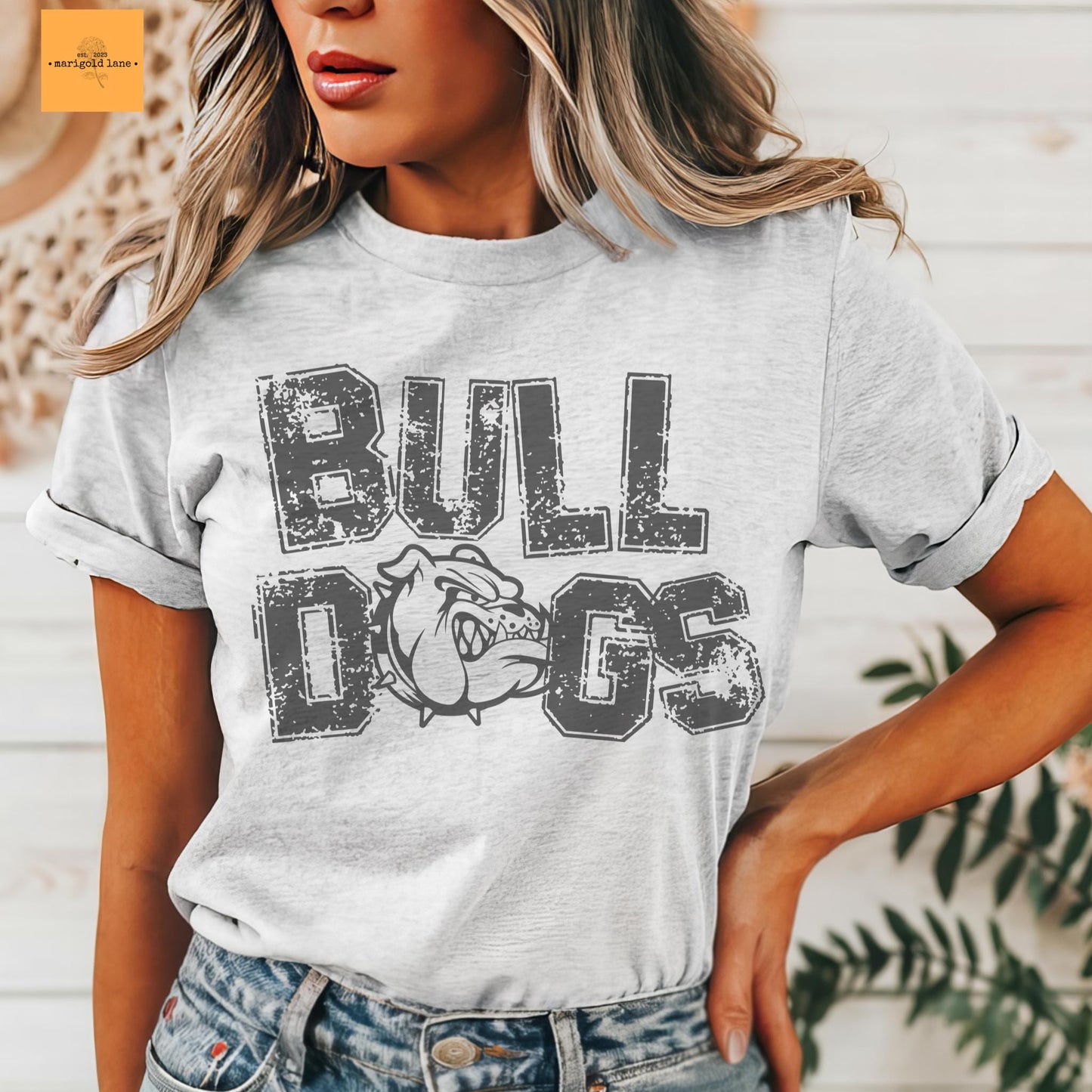 Preppy Bulldog mascot tshirt, football tshirt, football mom tshirt, cute game day tshirt, mascot tshirt unisex cut tshirt