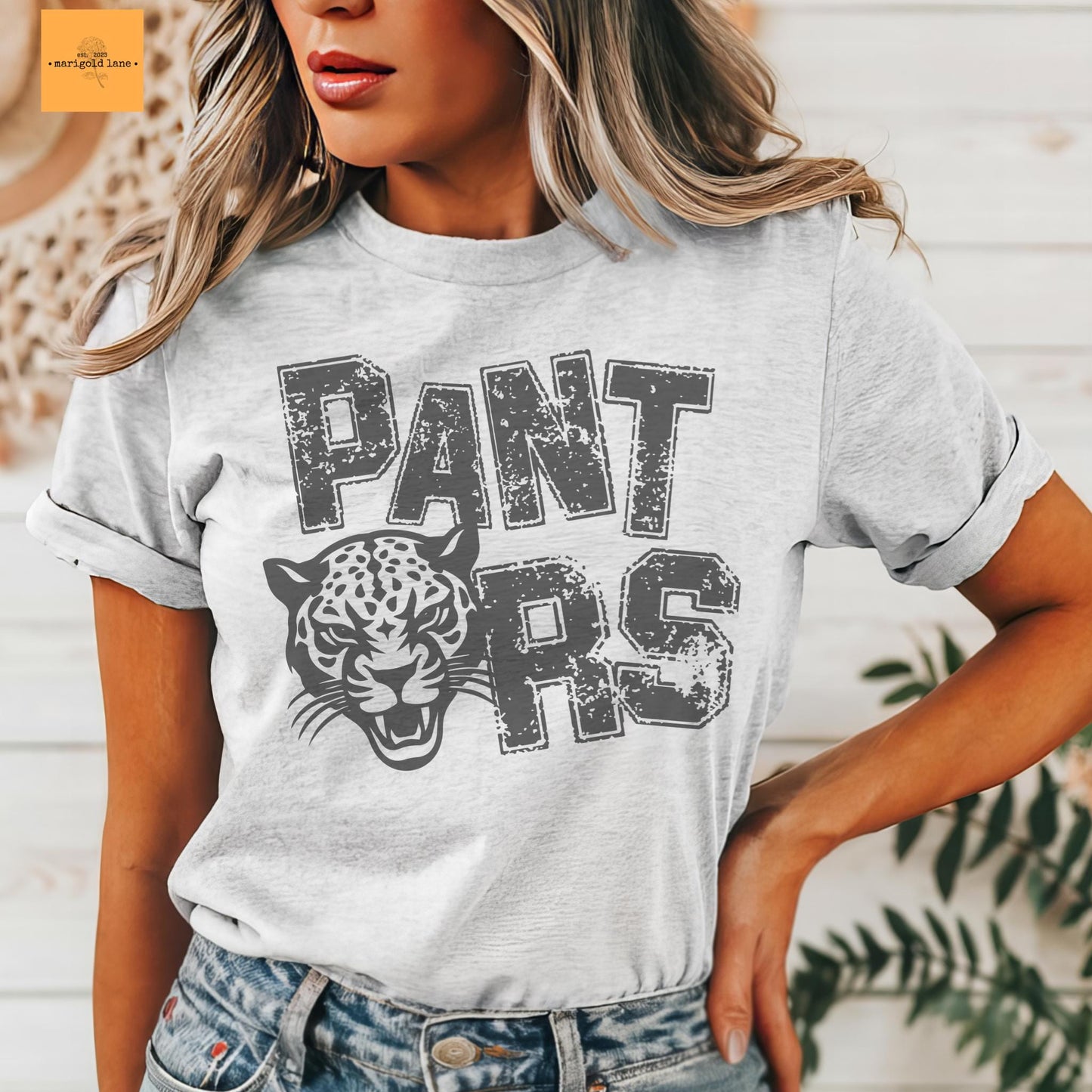 Preppy Panthers mascot tshirt, football tshirt, football mom tshirt, cute game day tshirt, mascot tshirt unisex cut tshirt