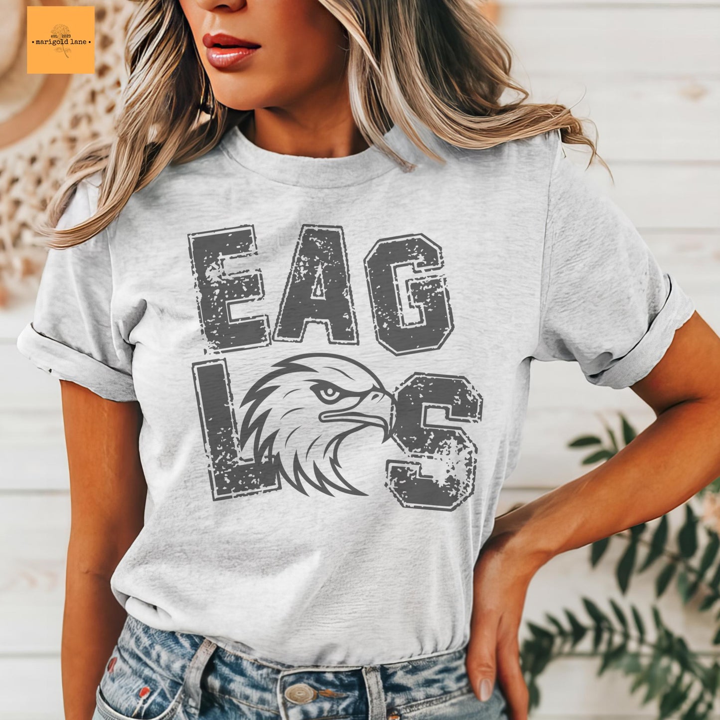 Preppy Eagles mascot tshirt, football tshirt, football mom tshirt, cute game day tshirt, mascot tshirt unisex cut tshirt