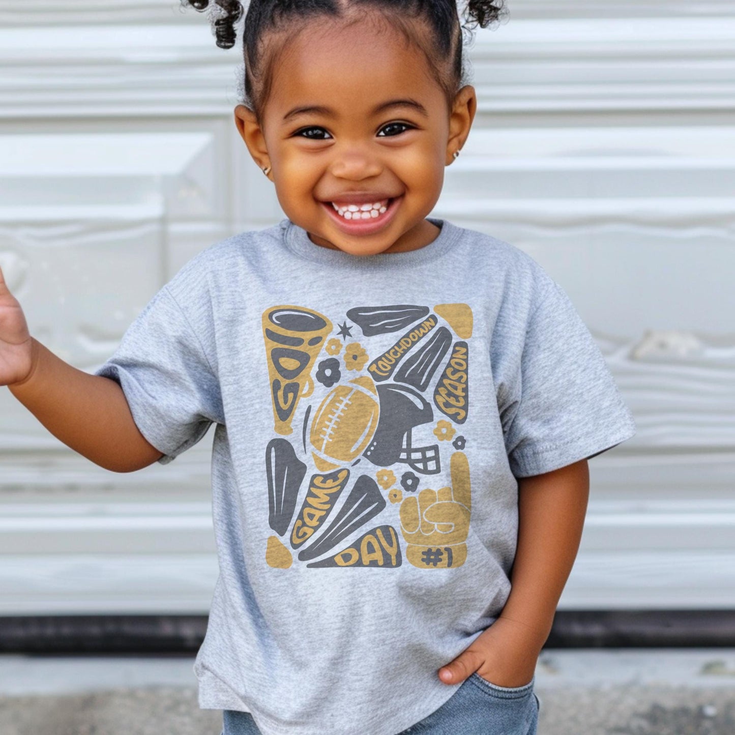 Preppy Youth Football tshirt, retro black and gold football tshirt, football mom tshirt, coquette game day tshirt, youth tshirt