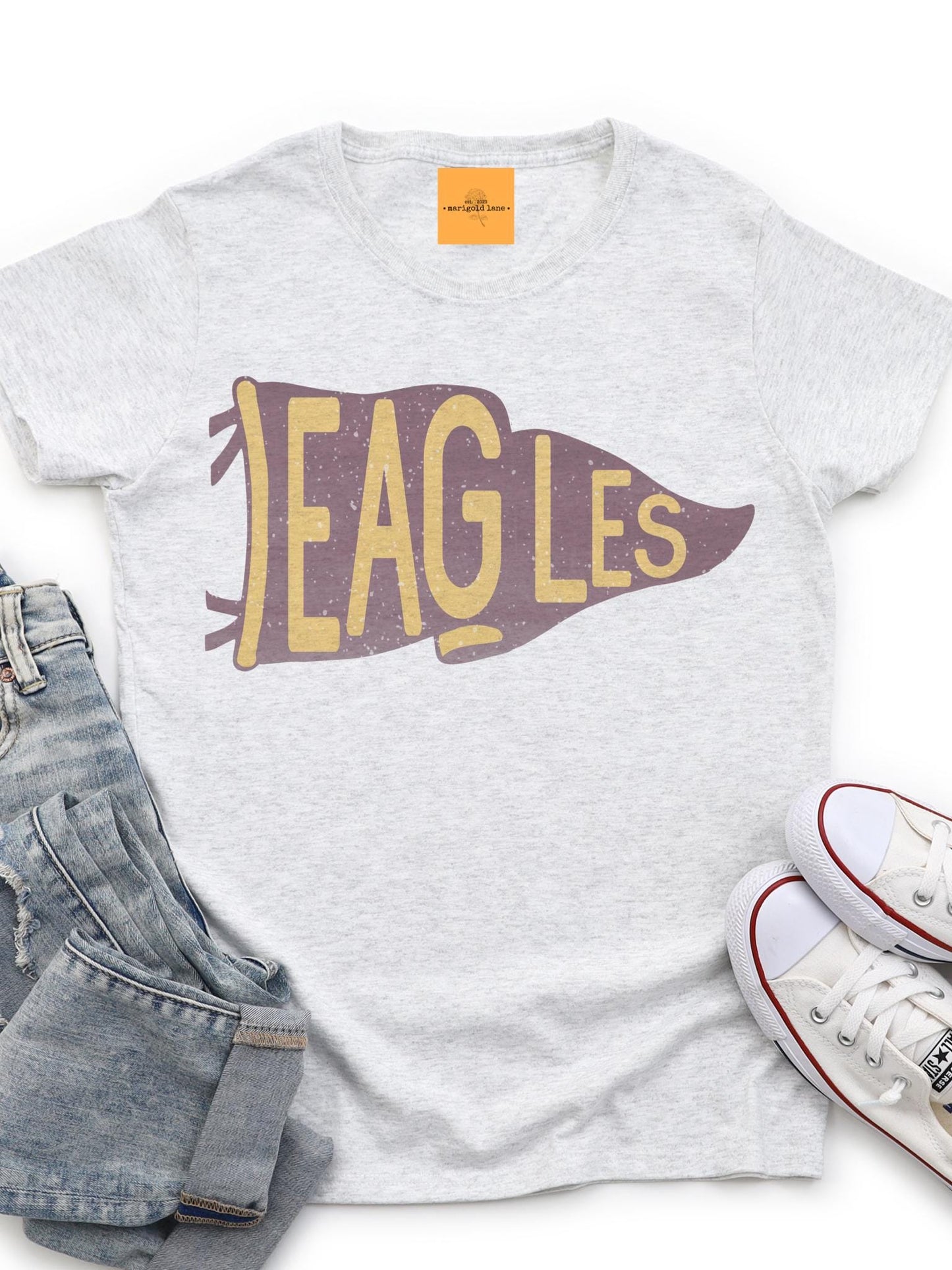 Youth Eagles maroon gold pennant mascot, Eagles game day football tshirt, football mom tshirt, cute game day tshirt, mascot unisex tshirt