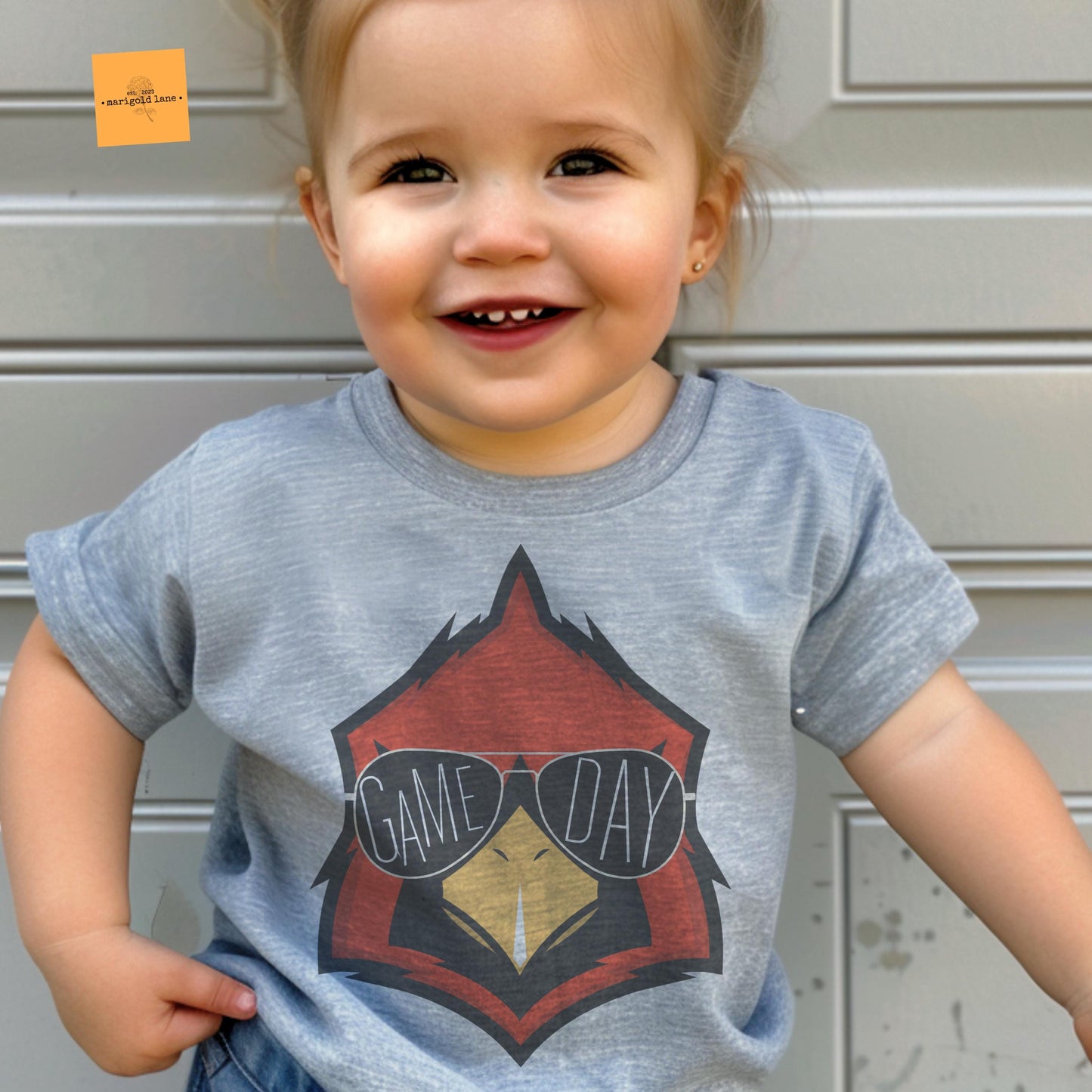 Youth Cardinals mascot, kids Redbirds football tshirt, kids basketball tshirt, cute kids game day tshirt, youth mascot tshirt
