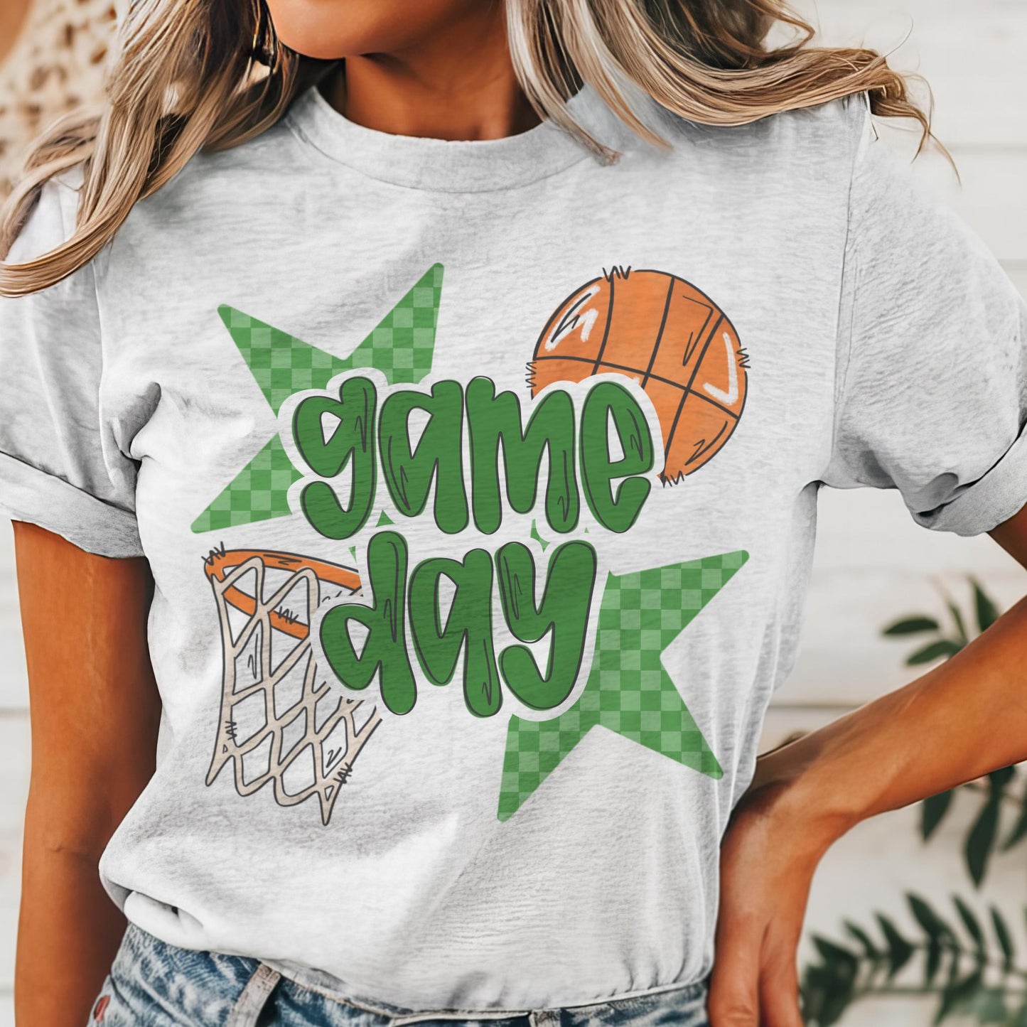 Green basketball game day, green game day football tshirt, football mom tshirt, cute game day tshirt, mascot unisex tshirt