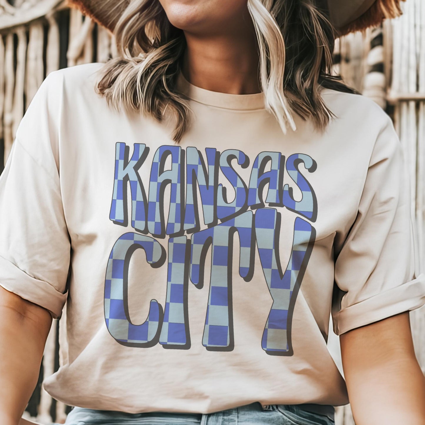 Kansas City Baseball mascot, KC Baseball game day football, baseball shirt, cute game day shirt, retro checkered baseball shirt