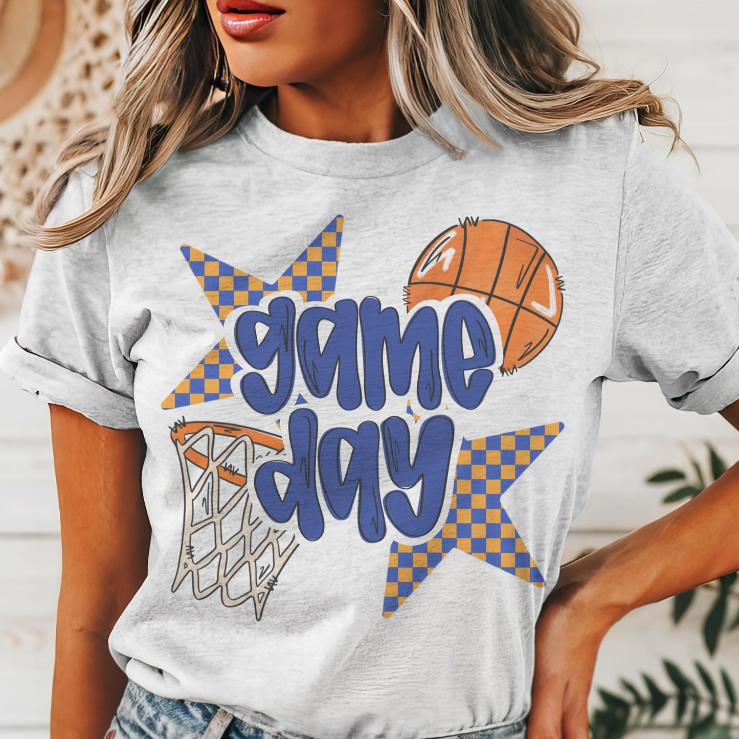 Blue basketball game day, Blue & Gold game day football tshirt, football mom tshirt, cute game day tshirt, mascot unisex tshirt
