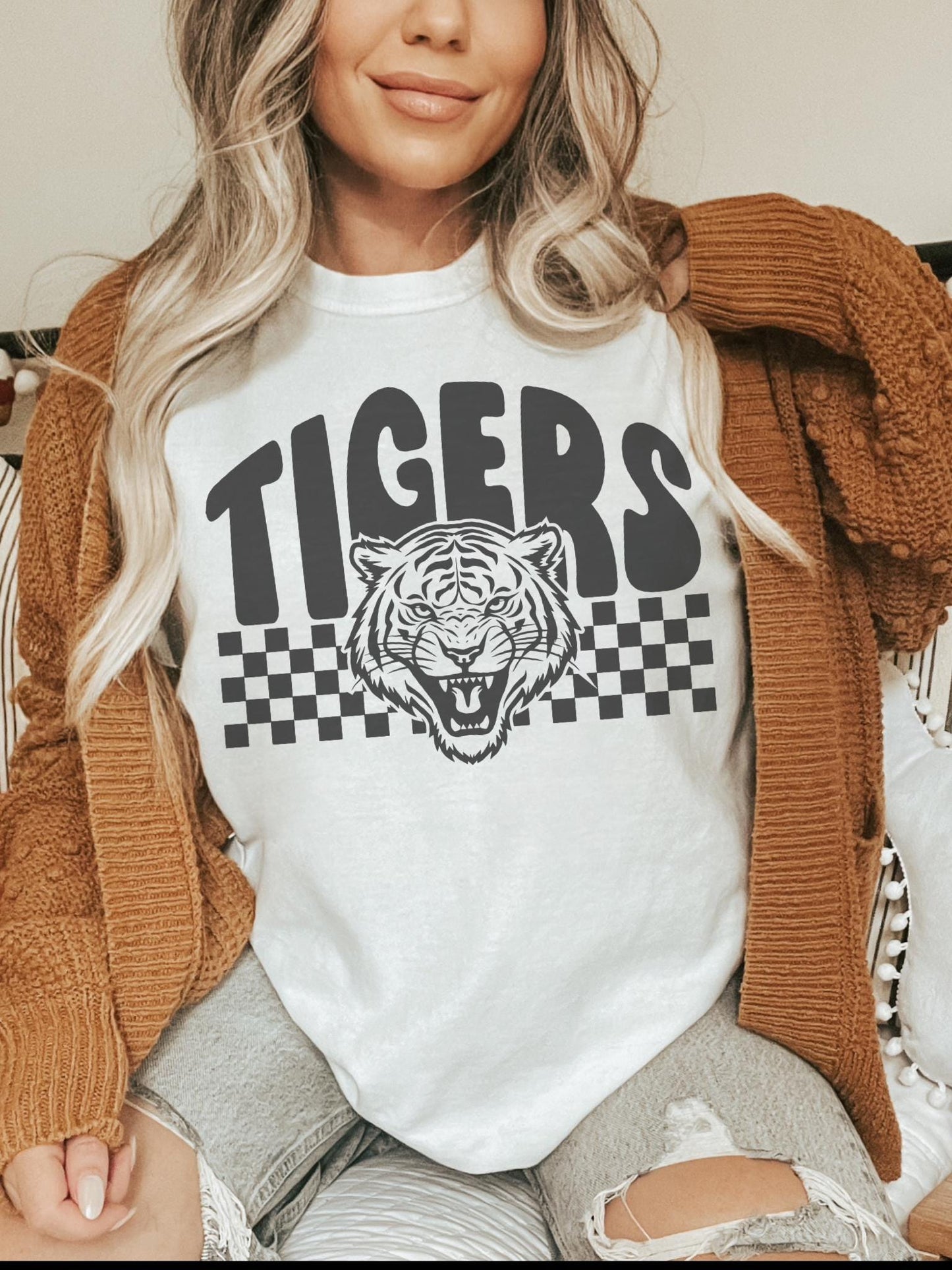 Tigers Mascot tshirt, Game Day tshirt, sports mama tshirt, football mom tshirt, cute game day tshirt, mascot tshirt, unisex cut tshirt