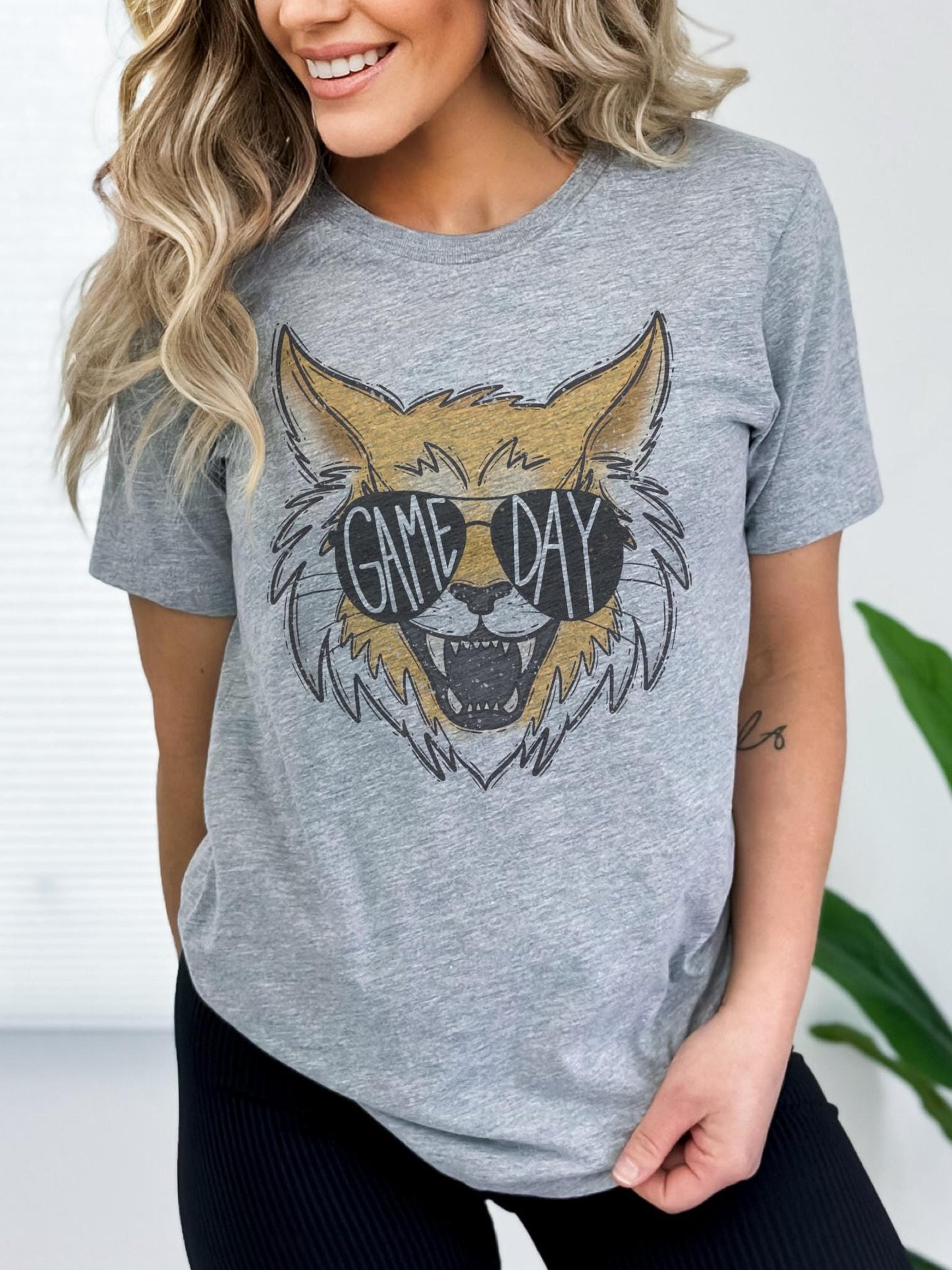 Wildcats with game day glasses game day mascot, football tshirt, football mom tshirt, cute game day tshirt, mascot tshirt, unisex cut tshirt