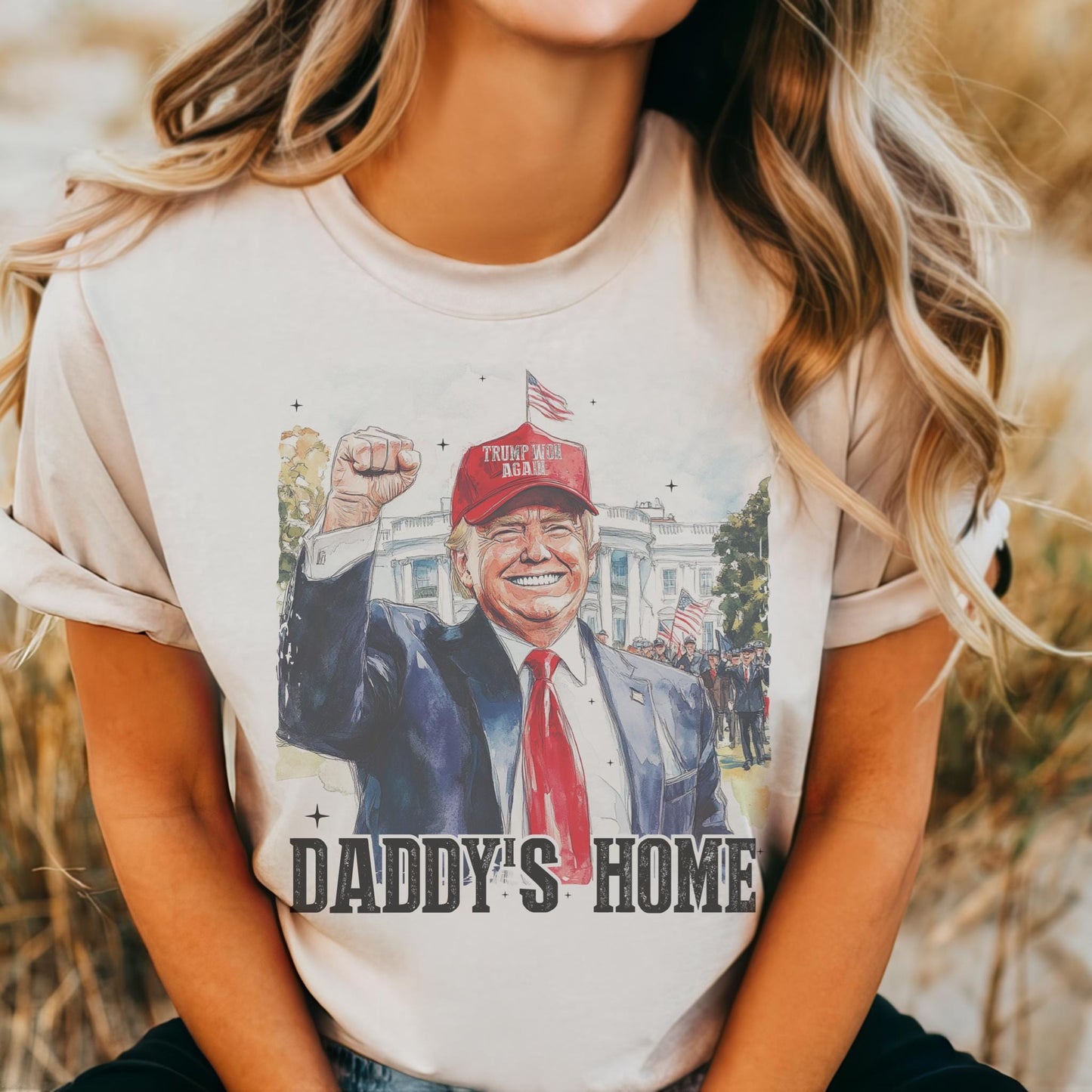 Trump Daddy tshirt, trump Maga 47 tshirt multiple color options, cute politics t-shirts, cute trump is back tshirt.