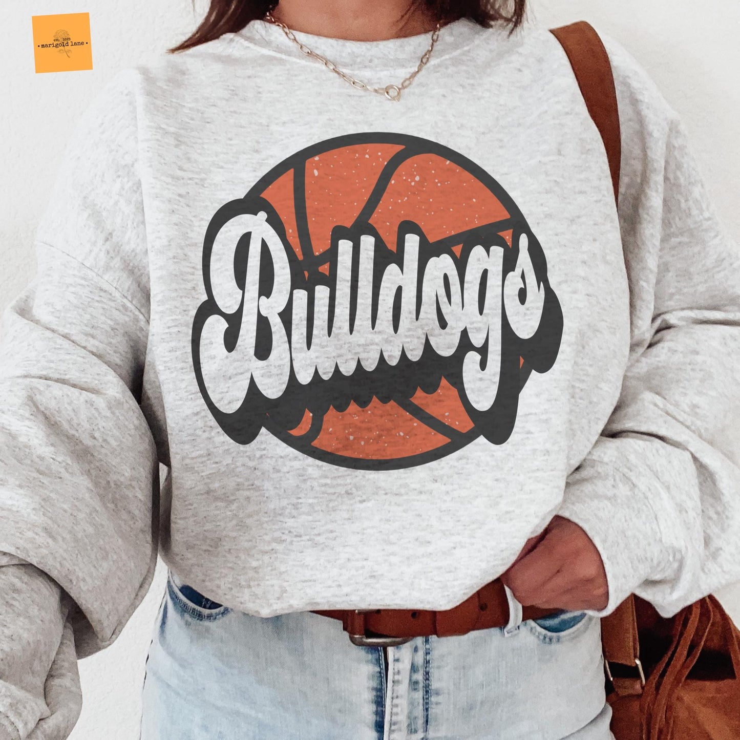 Bulldogs Basketball mascot, Bulldogs game day football, football mom crewneck, cute game day sweatshirt, Heather ash unisex sweatshirt