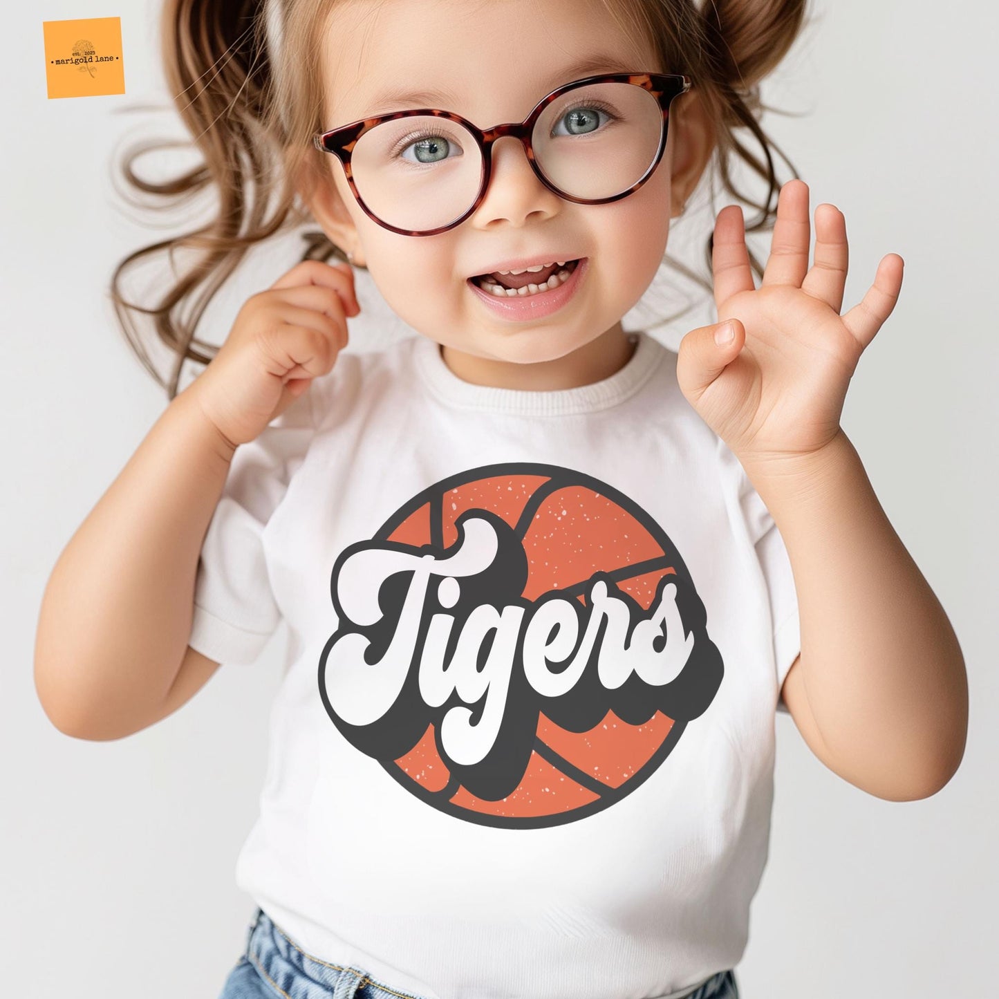 Youth Tigers basketball mascot, kids basketball game day tshirt, kids basketball tshirt, cute kids game day tshirt, youth mascot tshirt
