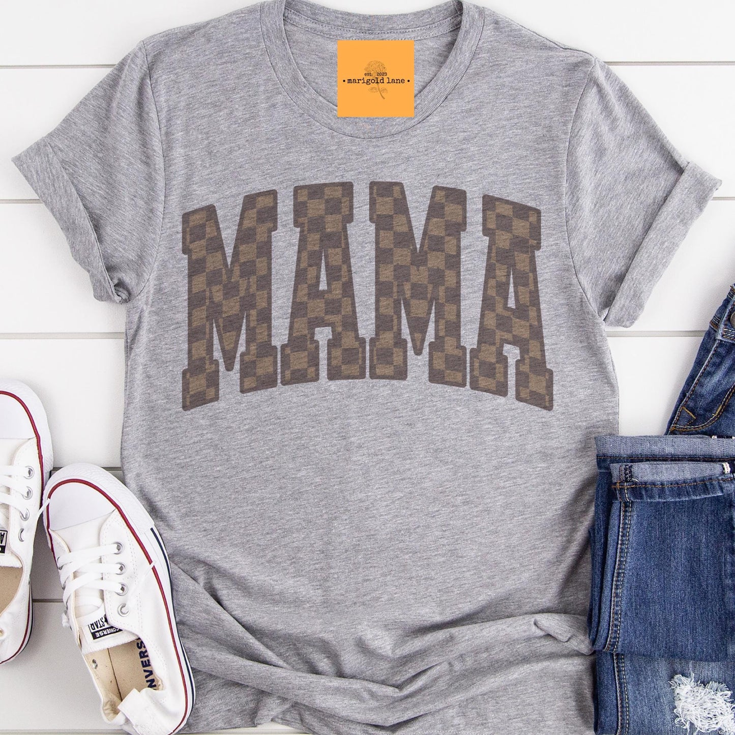 Mama varsity aesthetic tshirt, Boujee mama checkered tshirt multiple color options, cute mama t-shirts, cute mom tshirt.