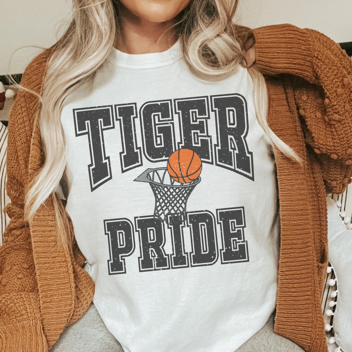 Tiger Pride Tiger Basketball, basketball tshirt, football mom tshirt, cute game day tshirt, small town big Pride tshirt, unisex cut tshirt