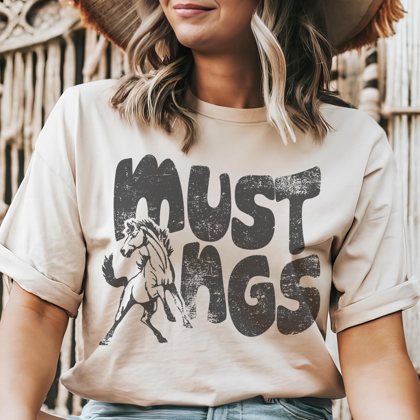 Mustangs mascot, mustangs game day football tshirt, football mom tshirt, cute game day tshirt, mascot tshirt, unisex cut mustangs tshirt