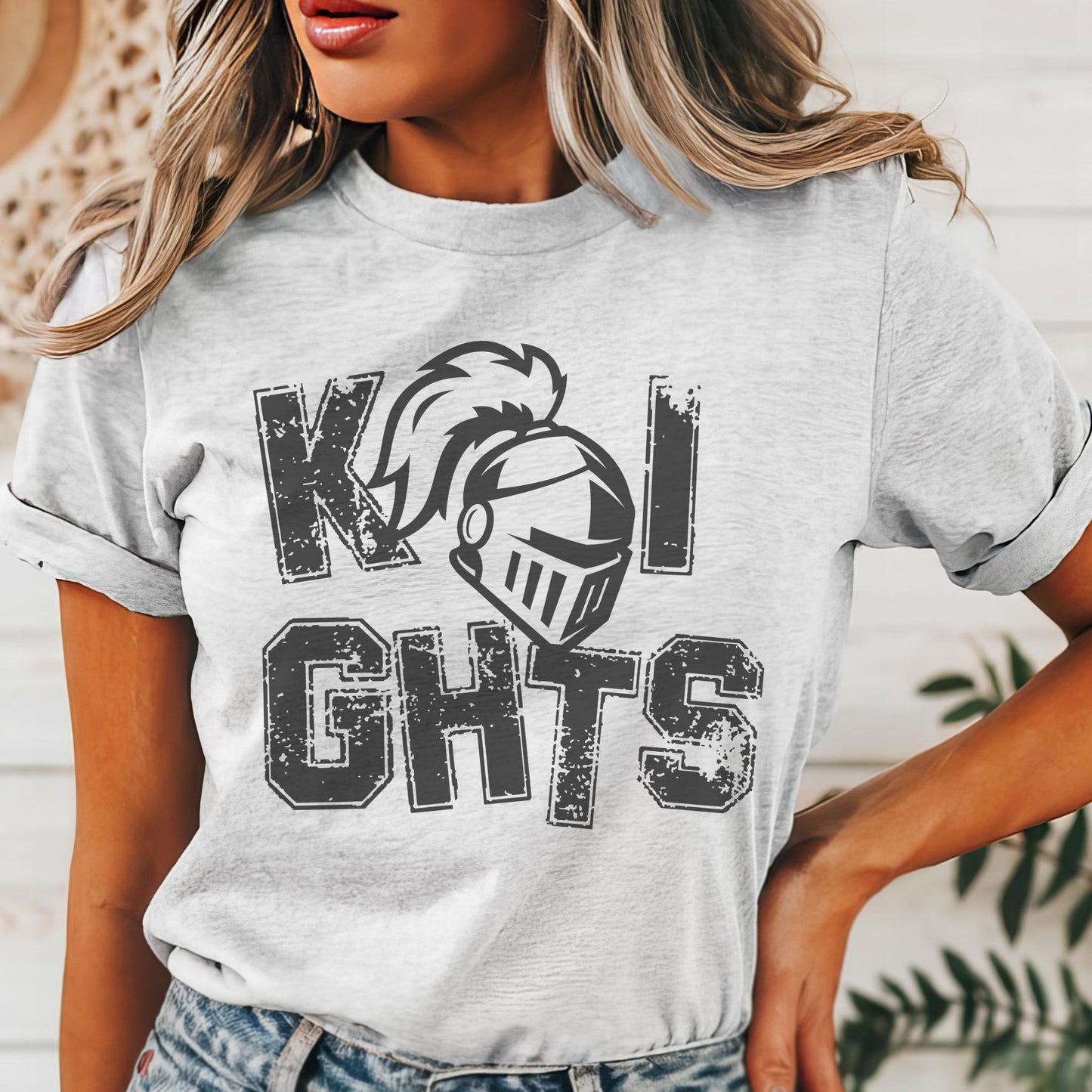 Preppy Knights mascot tshirt, football tshirt, football mom tshirt, cute game day tshirt, mascot tshirt, unisex cut tshirt