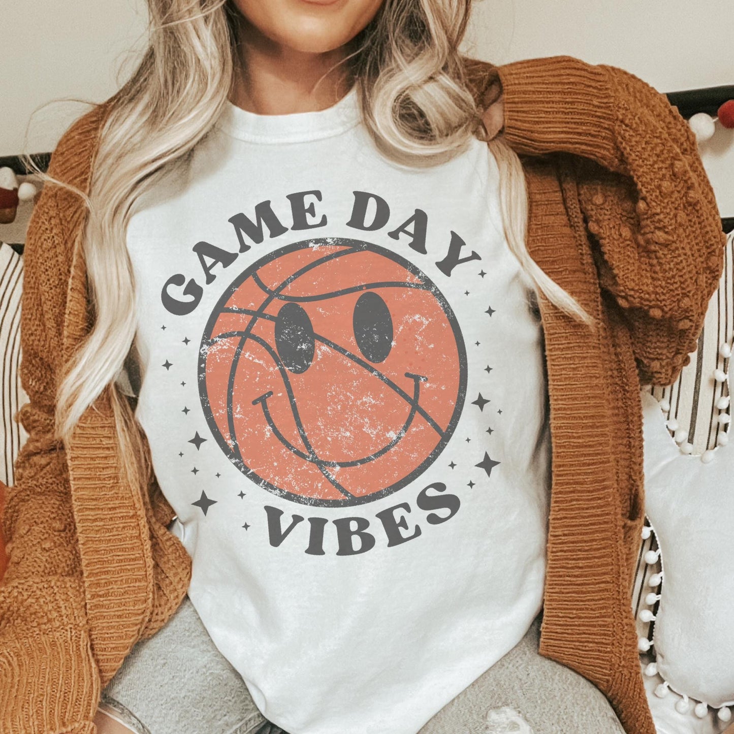Smiley Game day, basketball tshirt, cute basketball mom tshirt, cute game day tshirt, small town big Pride tshirt unisex cut tshirt