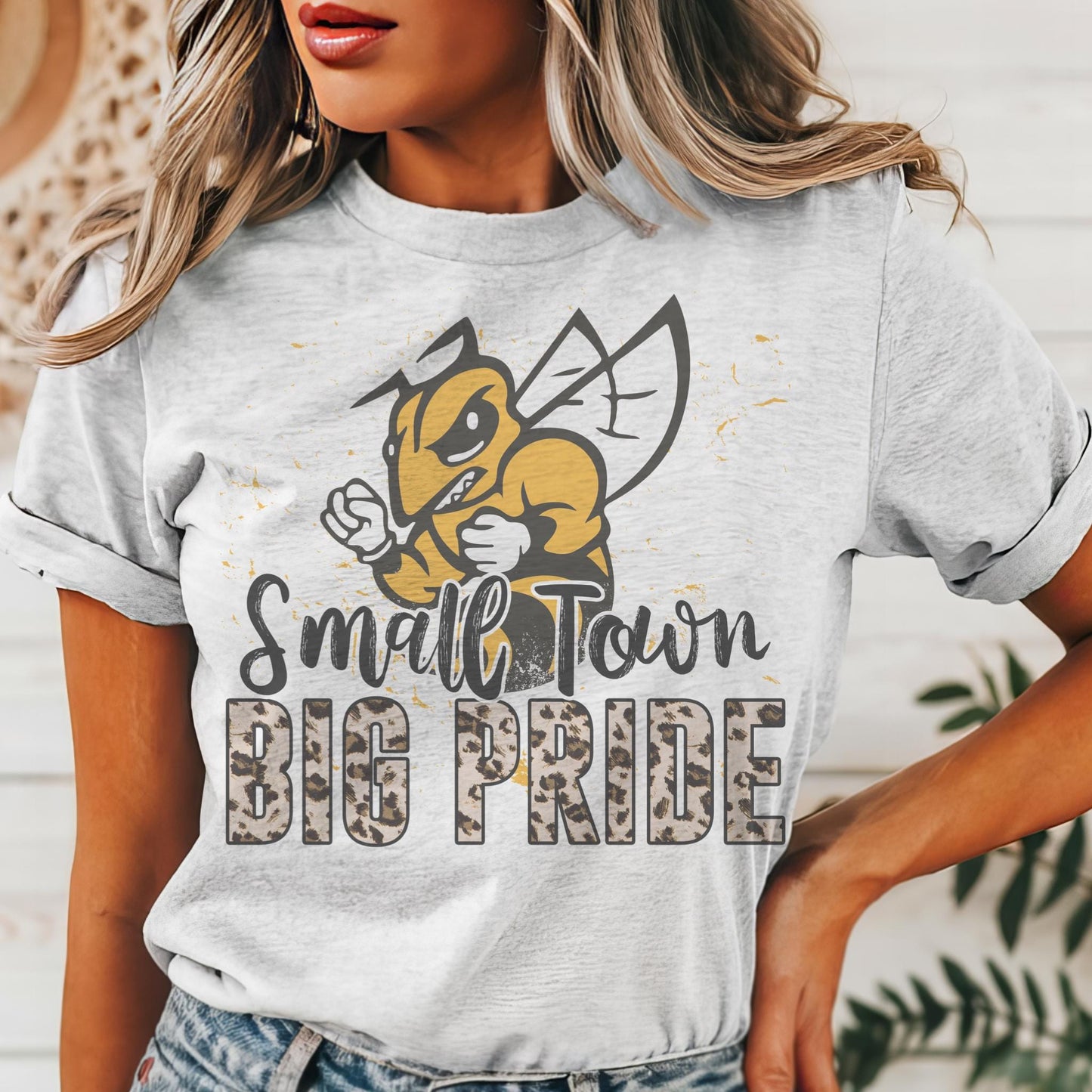 Small town big Pride Hornets mascot, football tshirt, football mom tshirt, cute game day tshirt, mascot tshirt, unisex cut hornets tshirt