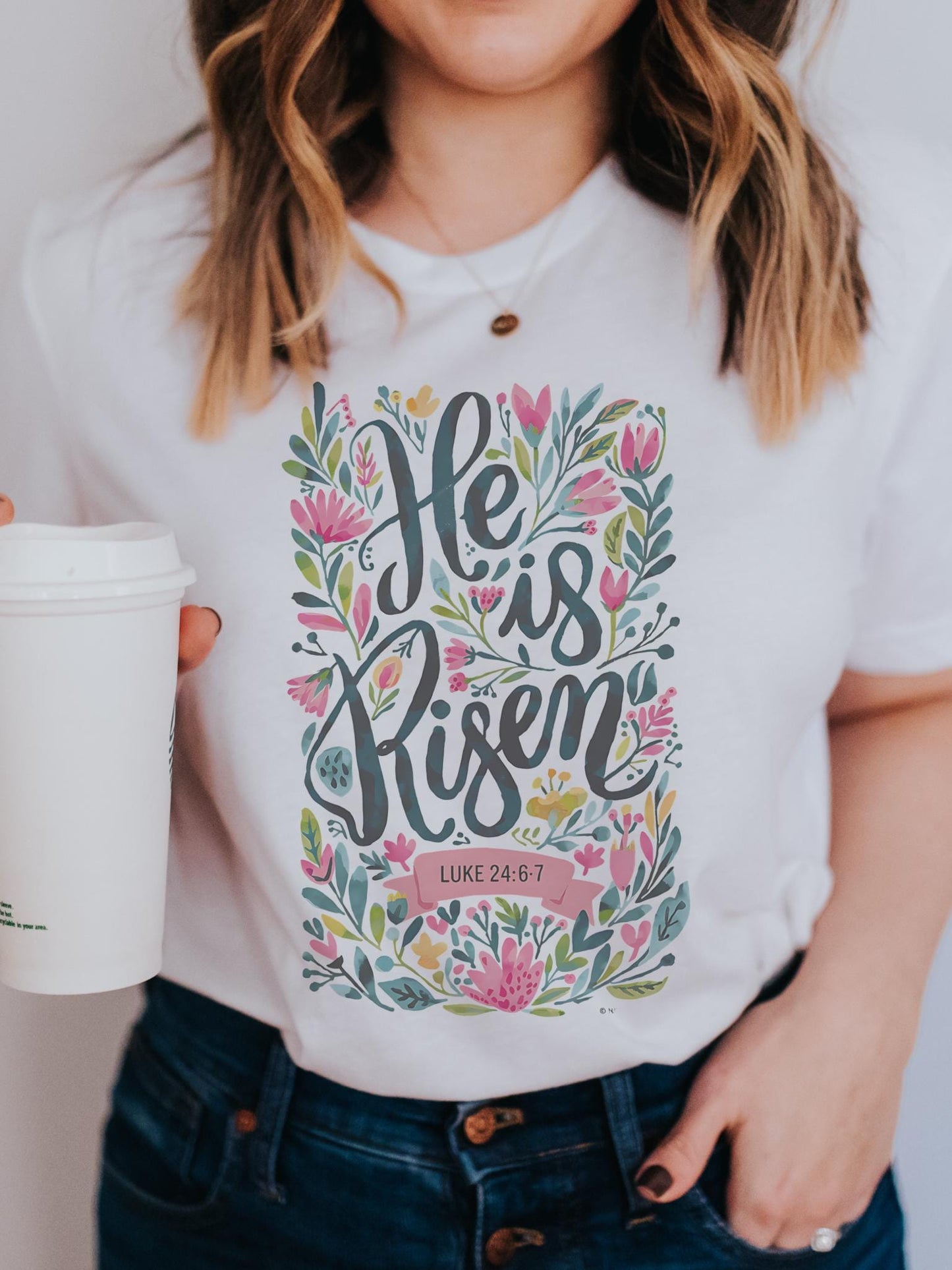 He is risen Easter tshirt, christian tshirt, floral Easter tshirt, he is risen christian tshirt, Easter shirt for church ,Christian Shirts