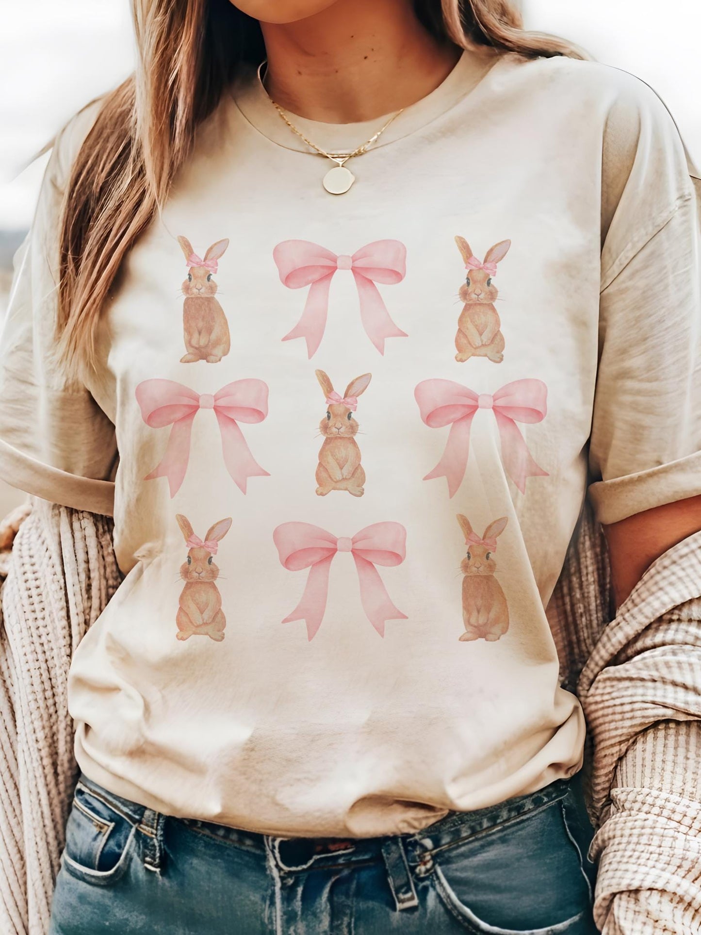 Coquette Easter bunny bow tshirt, christian tshirt, floral Easter tshirt, he is risen tshirt, Easter shirt for church ,Christian Shirts