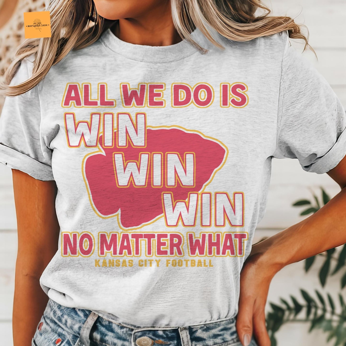 Kansas City All we do is win KC football gameday tshirt, football Bow tshirt, cute game day tshirt, tshirt Kansas City unisex cut tshirt