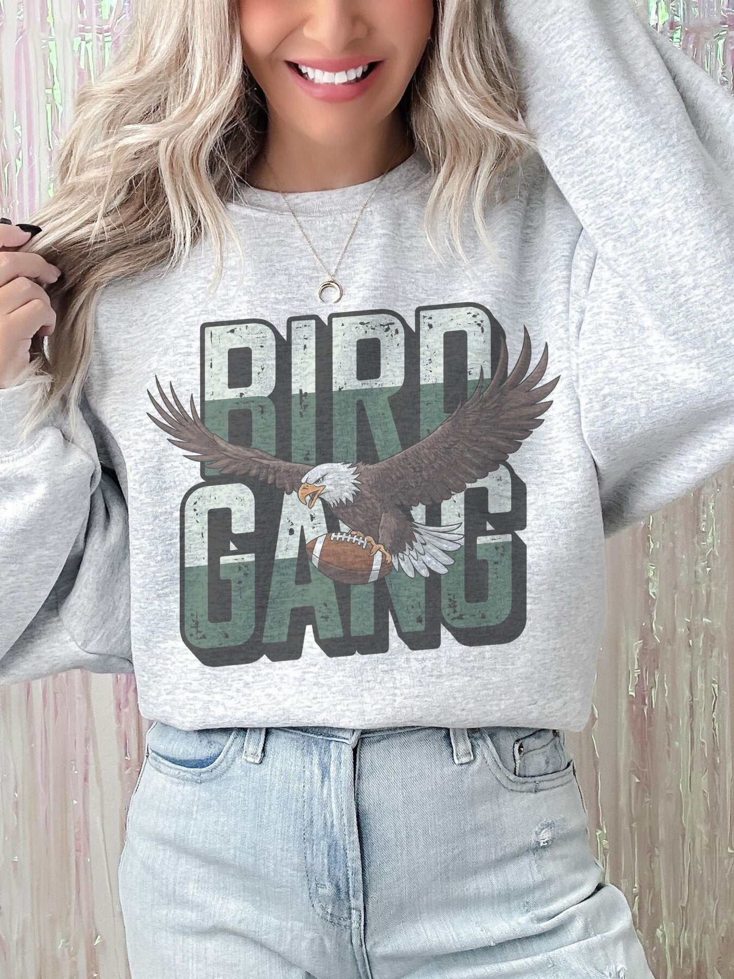 Philadelphia football, PA Football game day football, cute game day shirt, retro bird gang retro football team crewneck ash sweatshirt