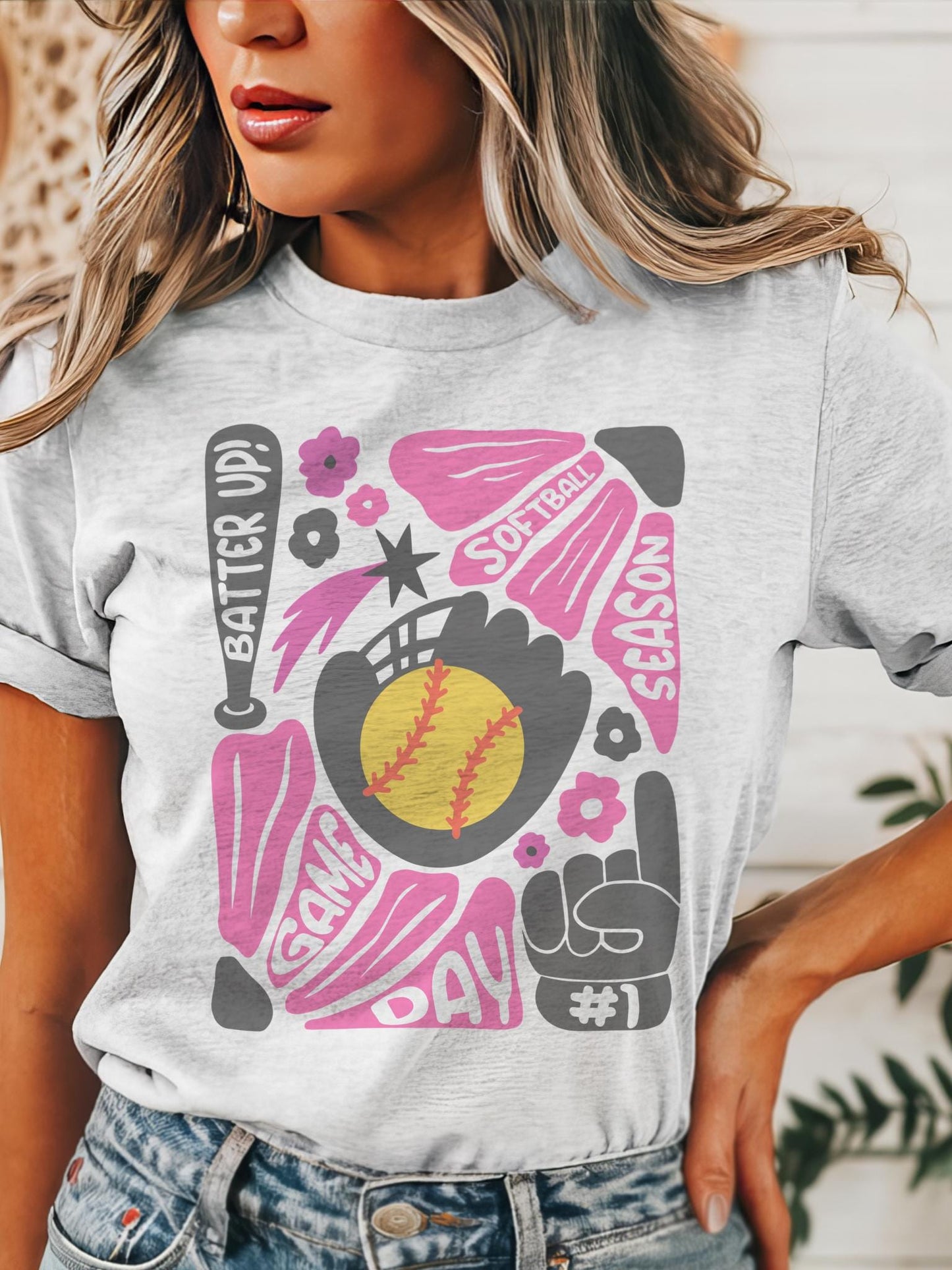 Preppy Softball tshirt, retro Pink and black tshirt, Softball mom tshirt, coquette game day tshirt, mascot tshirt, unisex tshirt