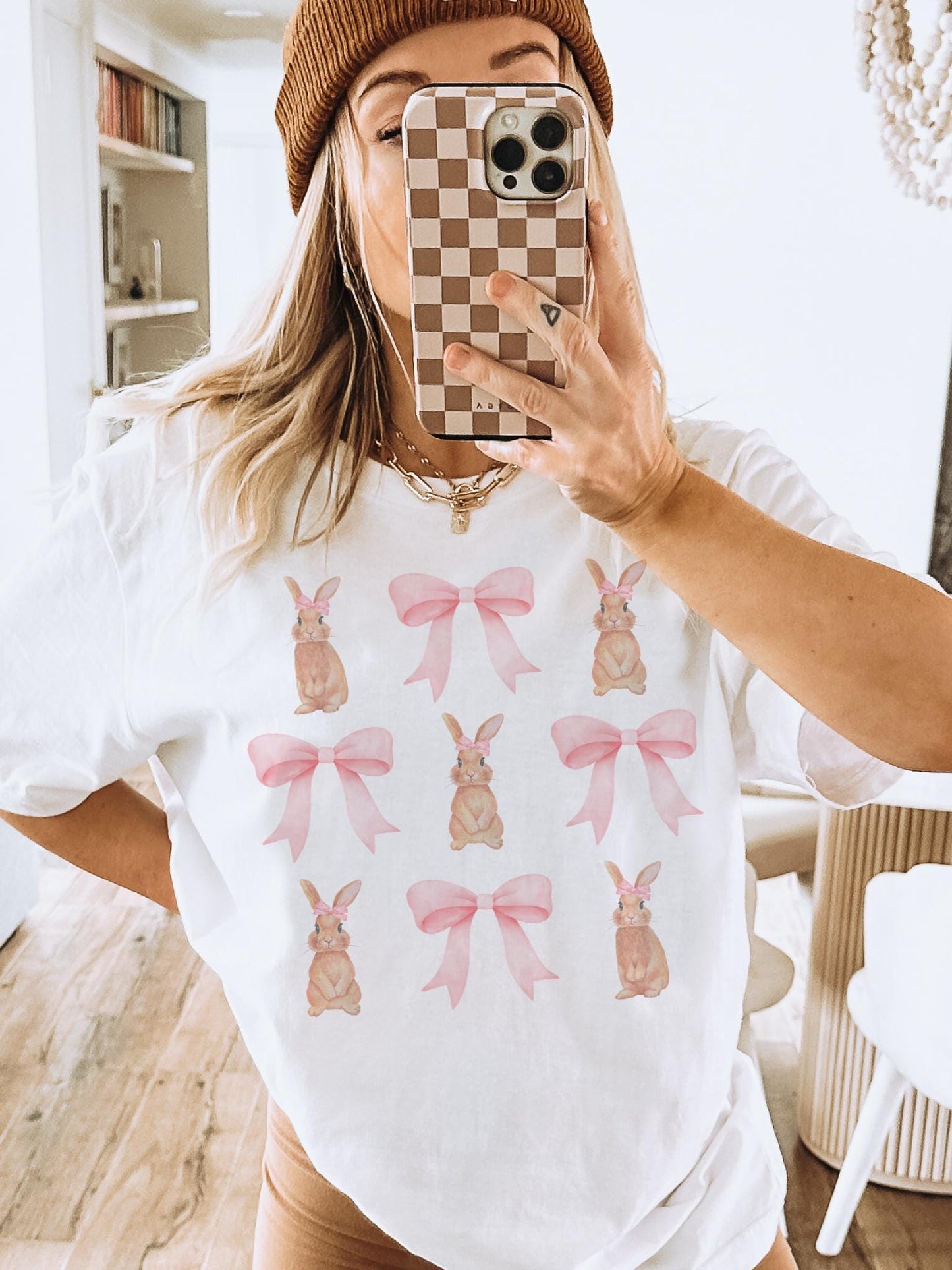Coquette Easter bunny bow tshirt, christian tshirt, floral Easter tshirt, he is risen tshirt, Easter shirt for church ,Christian Shirts