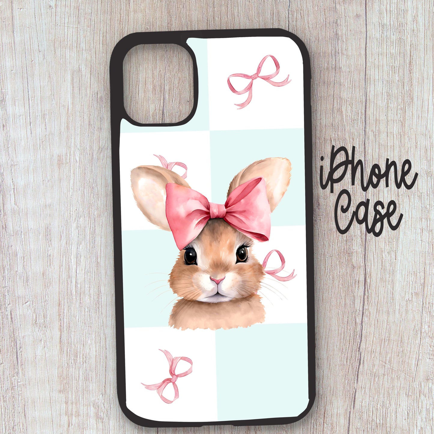 Coquette mint pink bunny phone case, cute pink phone case, phone cases, cute inexpensive phone cases, coquette phone case, phone case,