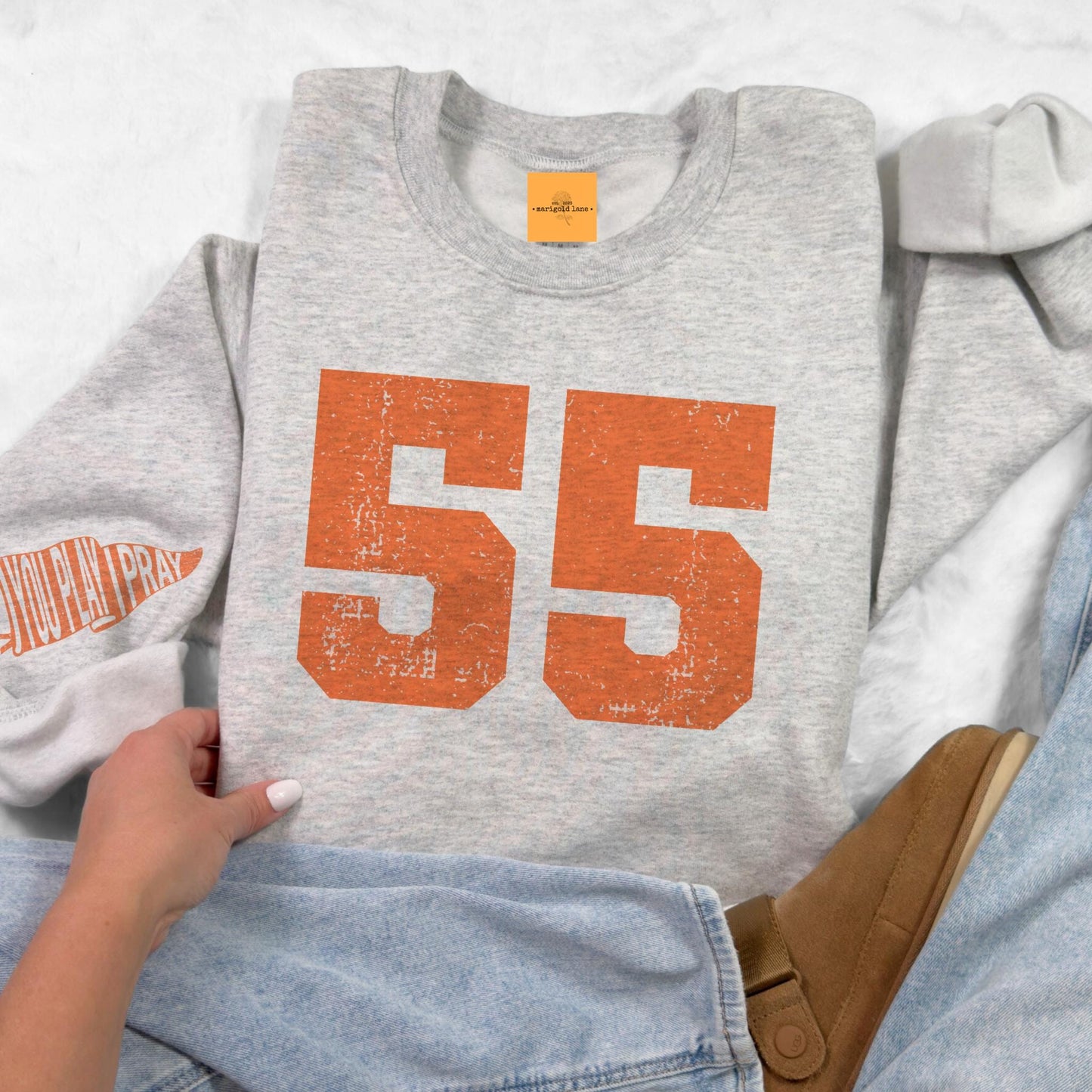 Custom team number moms game day, Varsity game day basketball, cute mom of player game day sweatshirt, Heather ash unisex sweatshirt