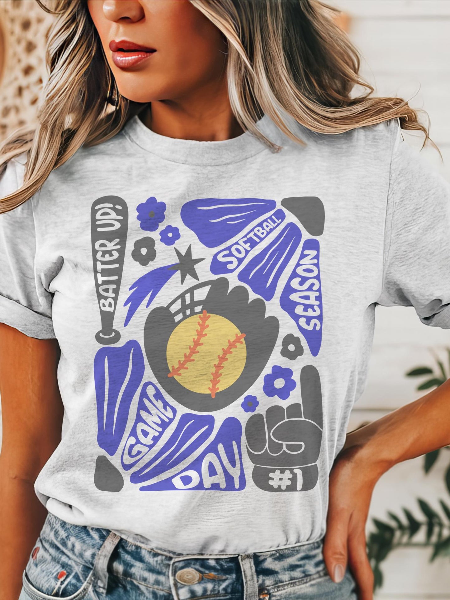 Preppy Softball tshirt, retro blue and black tshirt, Softball mom tshirt, coquette game day tshirt, mascot tshirt, unisex tshirt