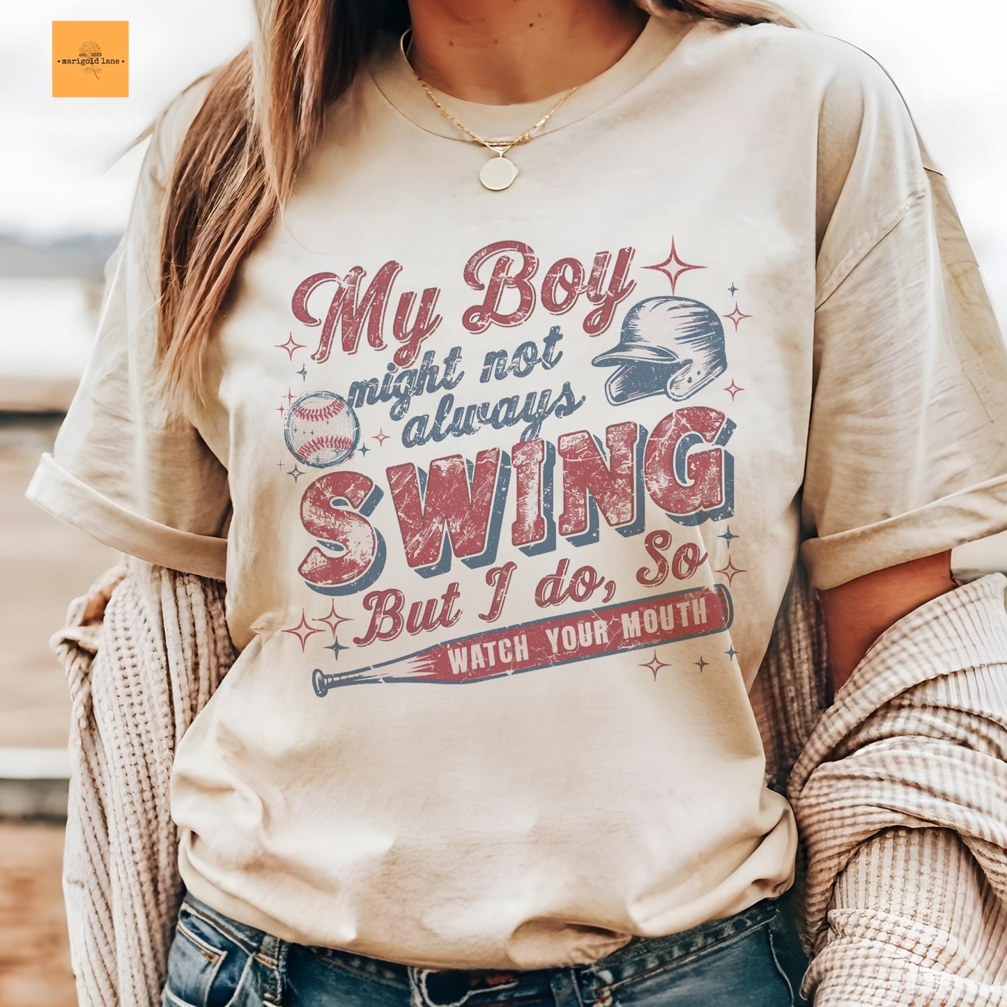 My boy might not always swing but I do baseball mom tshirt, retro baseball tshirt, cute game day tshirt, ballpark mama unisex cut tshirt