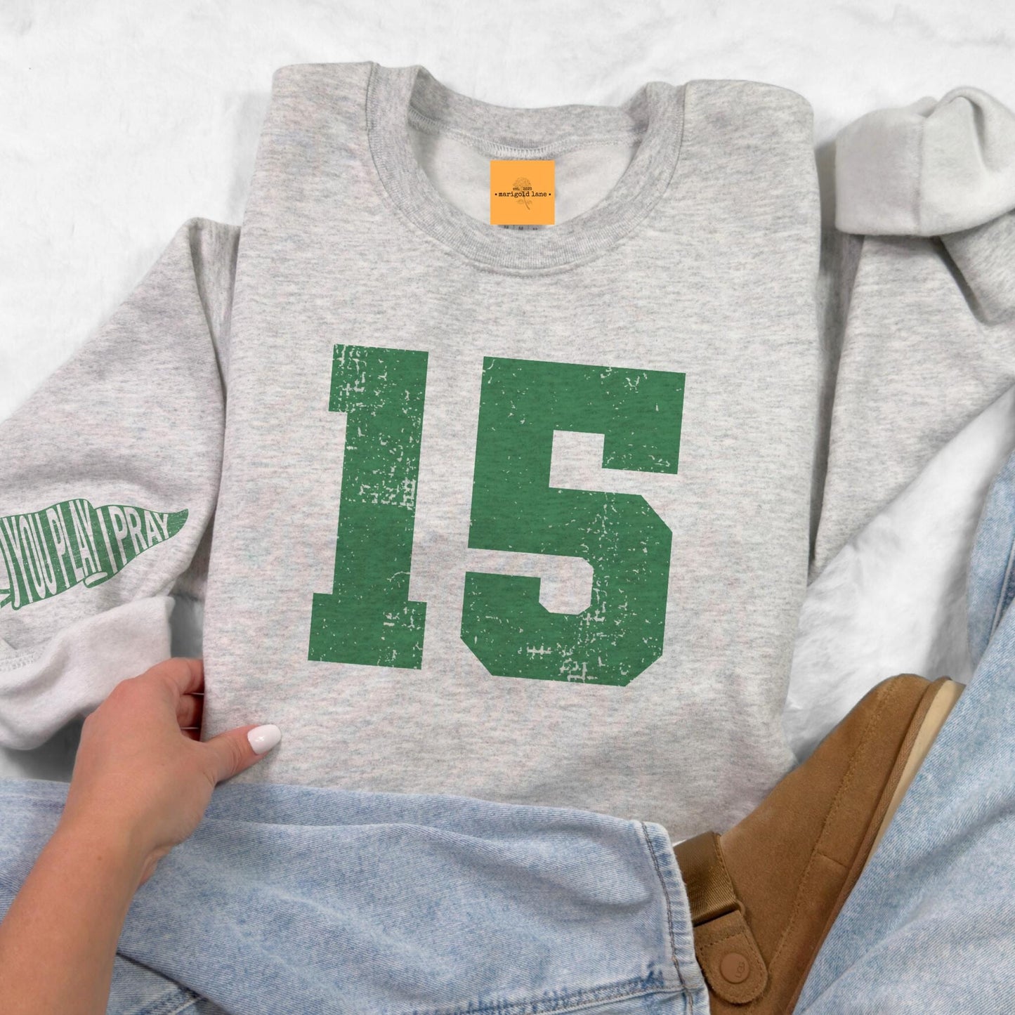Custom team number moms game day, Varsity game day basketball, cute mom of player game day sweatshirt, Heather ash unisex sweatshirt
