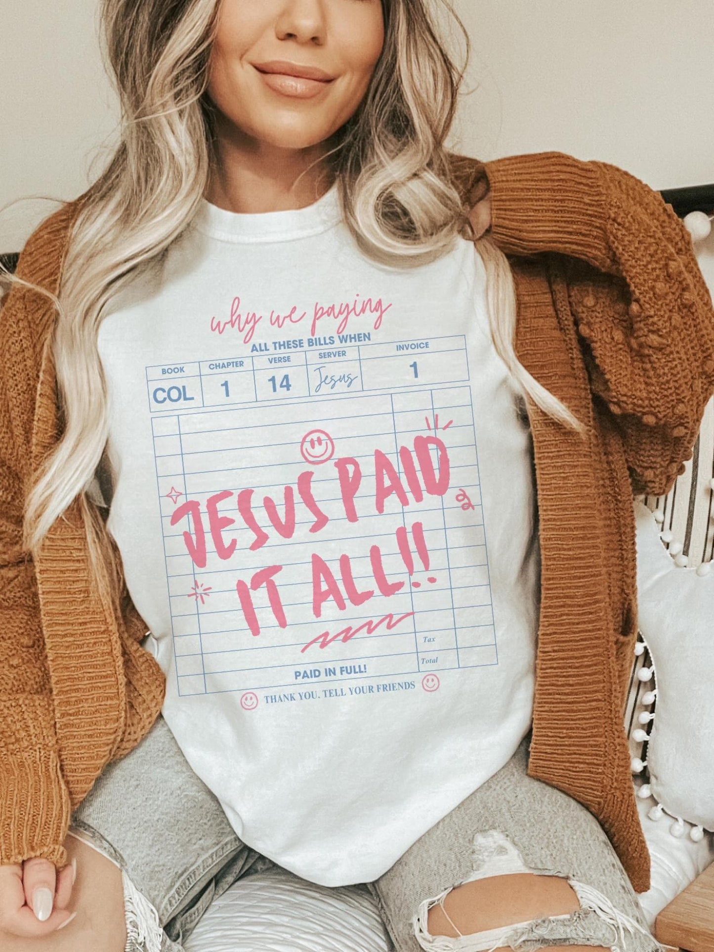 Jesus paid it all tshirt, christian tshirt, floral Easter tshirt, he is risen christian tshirt, Easter shirt for church Christian Shirts