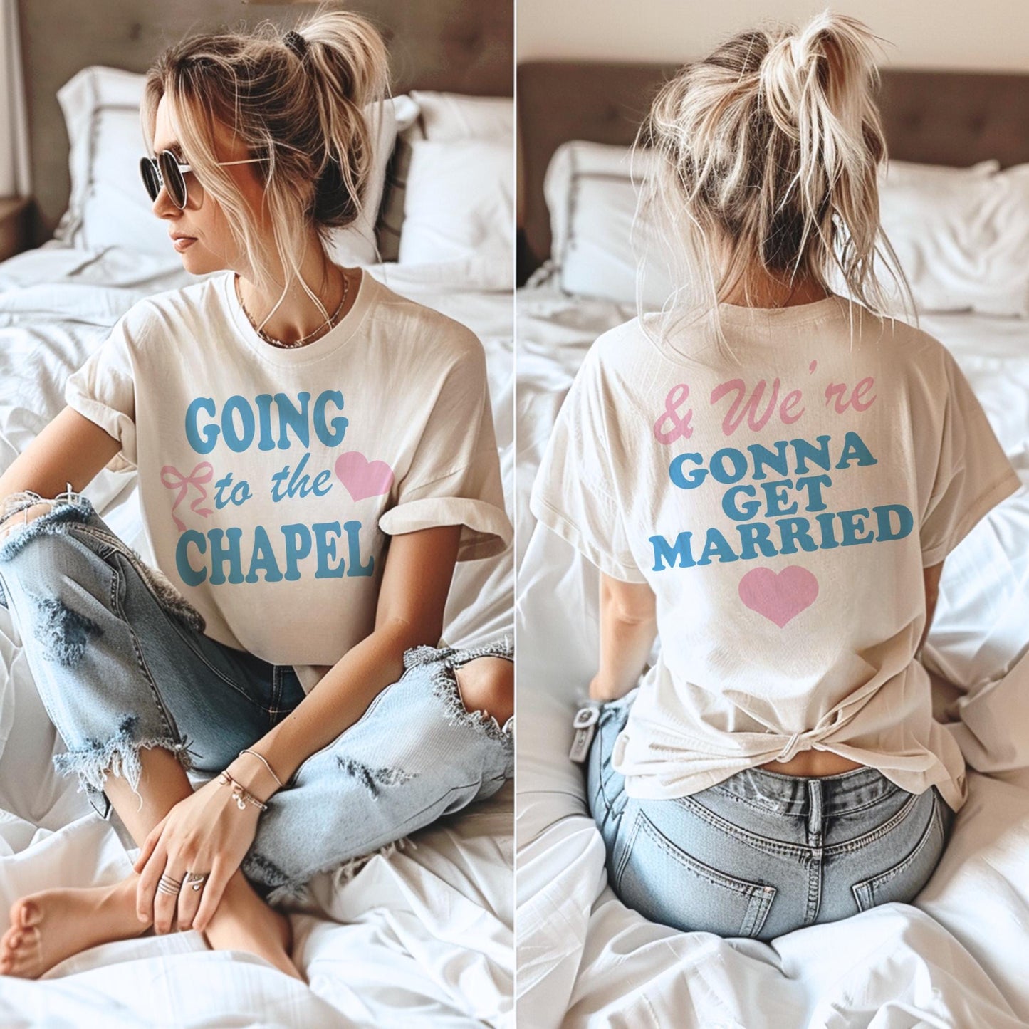 Bride to Be T-Shirt – Going to the Chapel Wedding Shirt – front and back Apparel – Perfect for Bachelorette & Wedding Day Unisex Tshirt