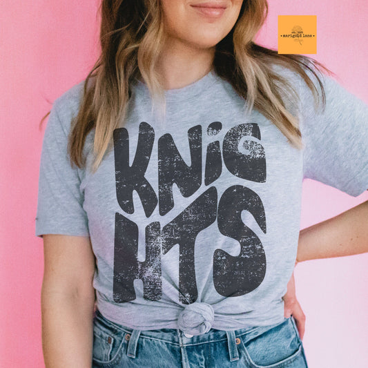 Knights mascot, football tshirt, football mom tshirt, cute game day tshirt, small town big Pride tshirt heather gray tshirt