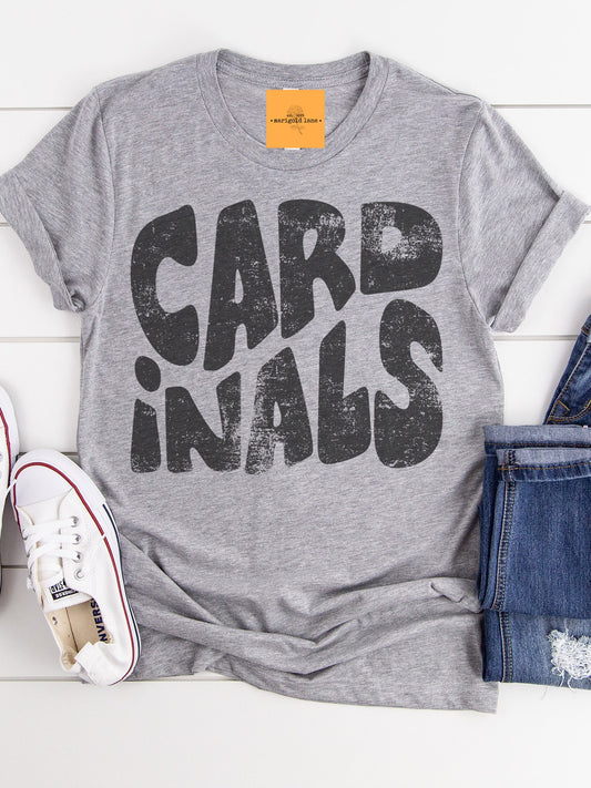 Cardinals mascot, football tshirt, football mom tshirt, cute game day tshirt, small town big Pride tshirt heather gray tshirt