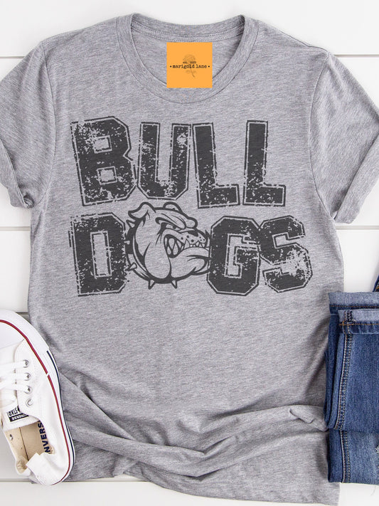 Preppy Bulldog mascot tshirt, football tshirt, football mom tshirt, cute game day tshirt, mascot tshirt unisex cut tshirt