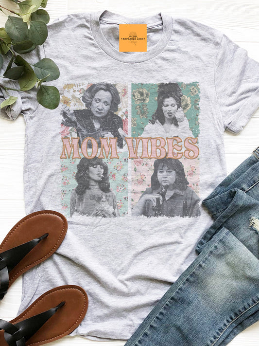 Mom Vibes retro tv mom tshirt, okayest mom tshirt multiple color options, cute christian mama t-shirts, cute mom tshirt.