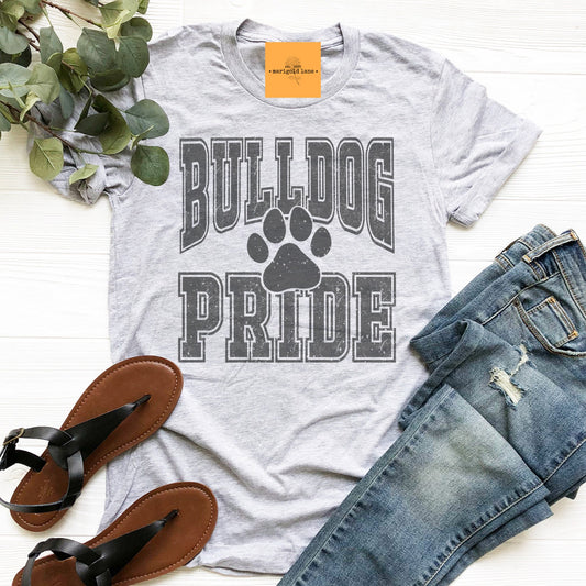Bulldog Pride Basketball, basketball tshirt, football mom tshirt, cute game day tshirt, small town big Pride tshirt heather ash tshirt