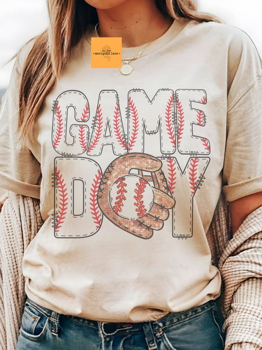 Game Day baseball tshirt, baseball mom tshirt, cute game day tshirt, small town big Pride tshirt, sand unisex cut tshirt