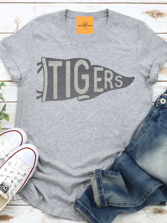 Tigers pennant mascot, mustangs game day football tshirt, football mom tshirt, cute game day tshirt, mascot unisex tshirt