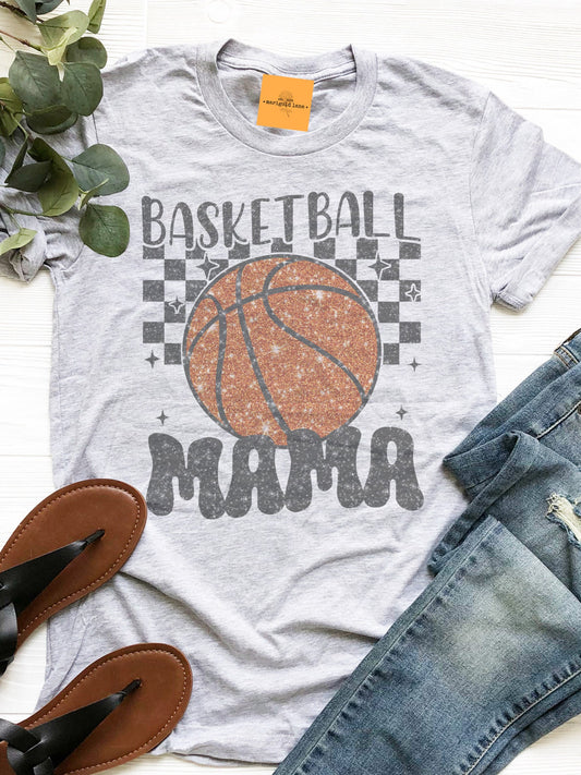 Basketball Mama mascot tshirt, basketball tshirt, basketball mom tshirt, cute game day tshirt, mascot tshirt heather ash tshirt