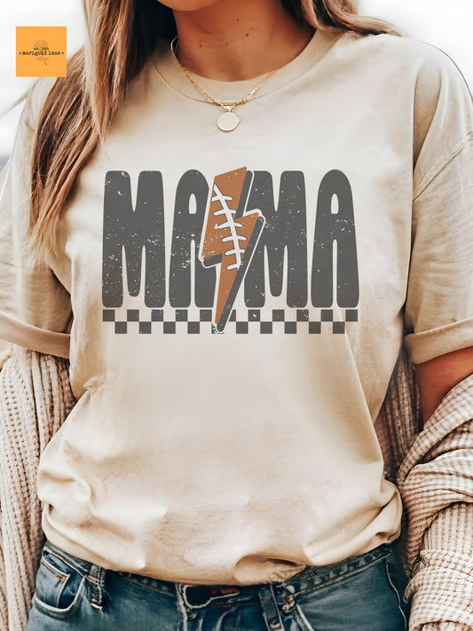 Football Mama mascot tshirt, football tshirt, football mom tshirt, cute game day tshirt, mascot tshirt heather sand unisex tshirt