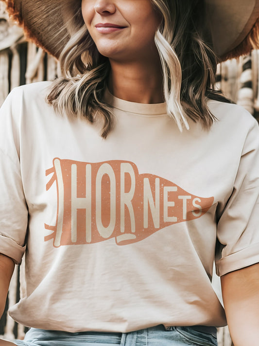 Hornets pennant mascot, Hornets Orange Game Day, football mom tshirt, cute game day tshirt, mascot unisex tshirt